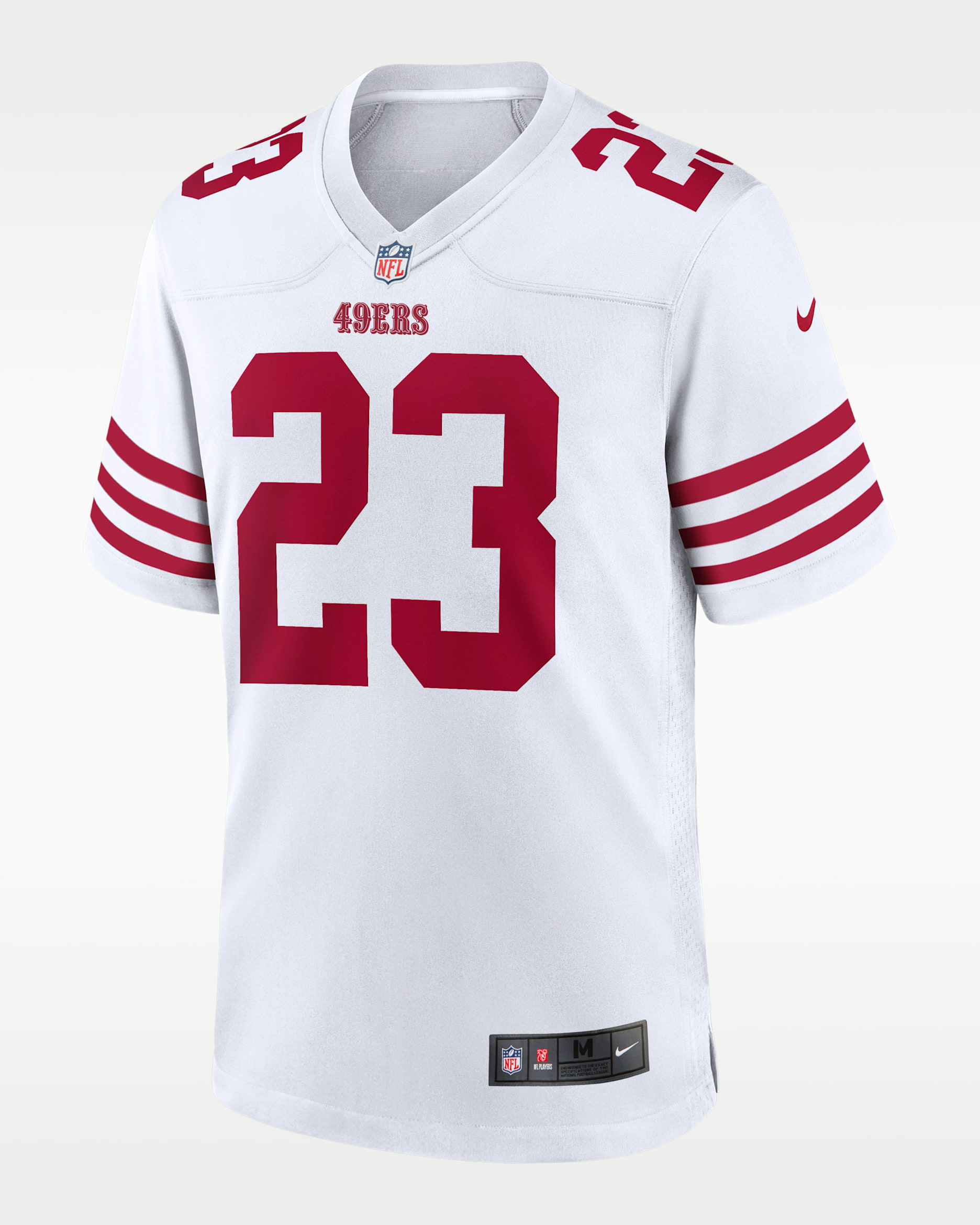 Jersey de fútbol americano para hombre NFL San Francisco 49ers (Christian McCaffrey) - Blanco