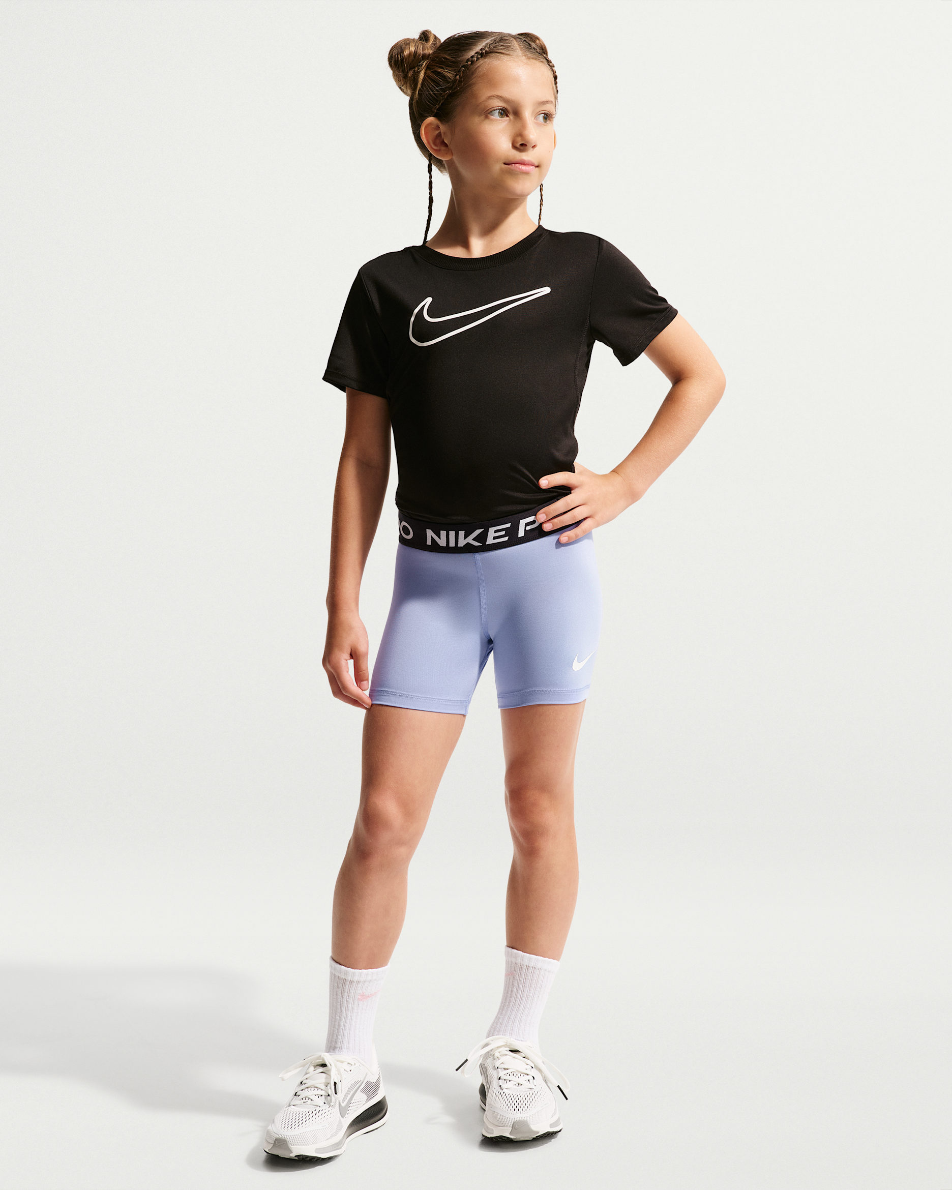 Shorts Dri-FIT para niños talla pequeña Nike Pro - Cardo claro