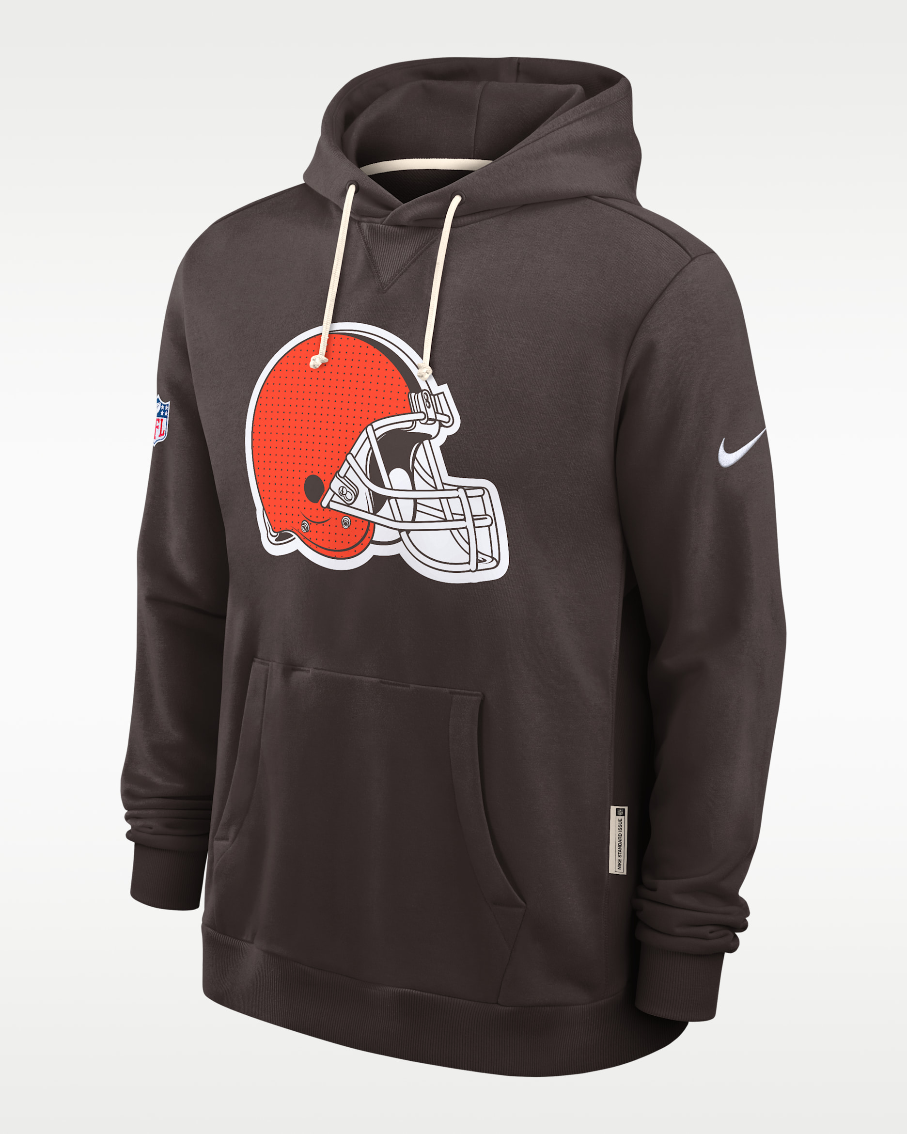 Sudadera con gorro sin cierre Nike Dri-FIT de la NFL para hombre Cleveland Browns Initial Home Sideline - Marrón