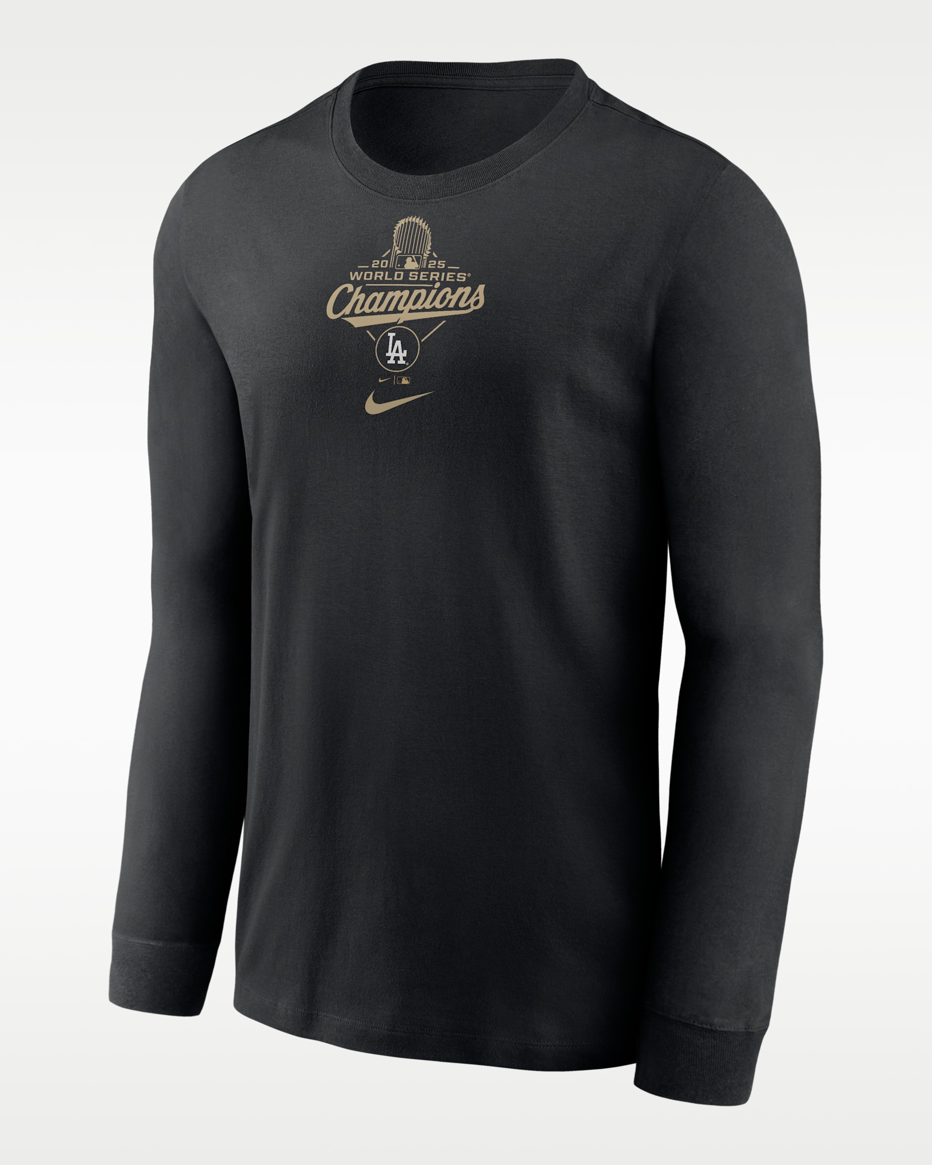 Los Angeles Dodgers 2025 World Series Champion Gold Series Men's Nike MLB Long-Sleeve T-Shirt - Black