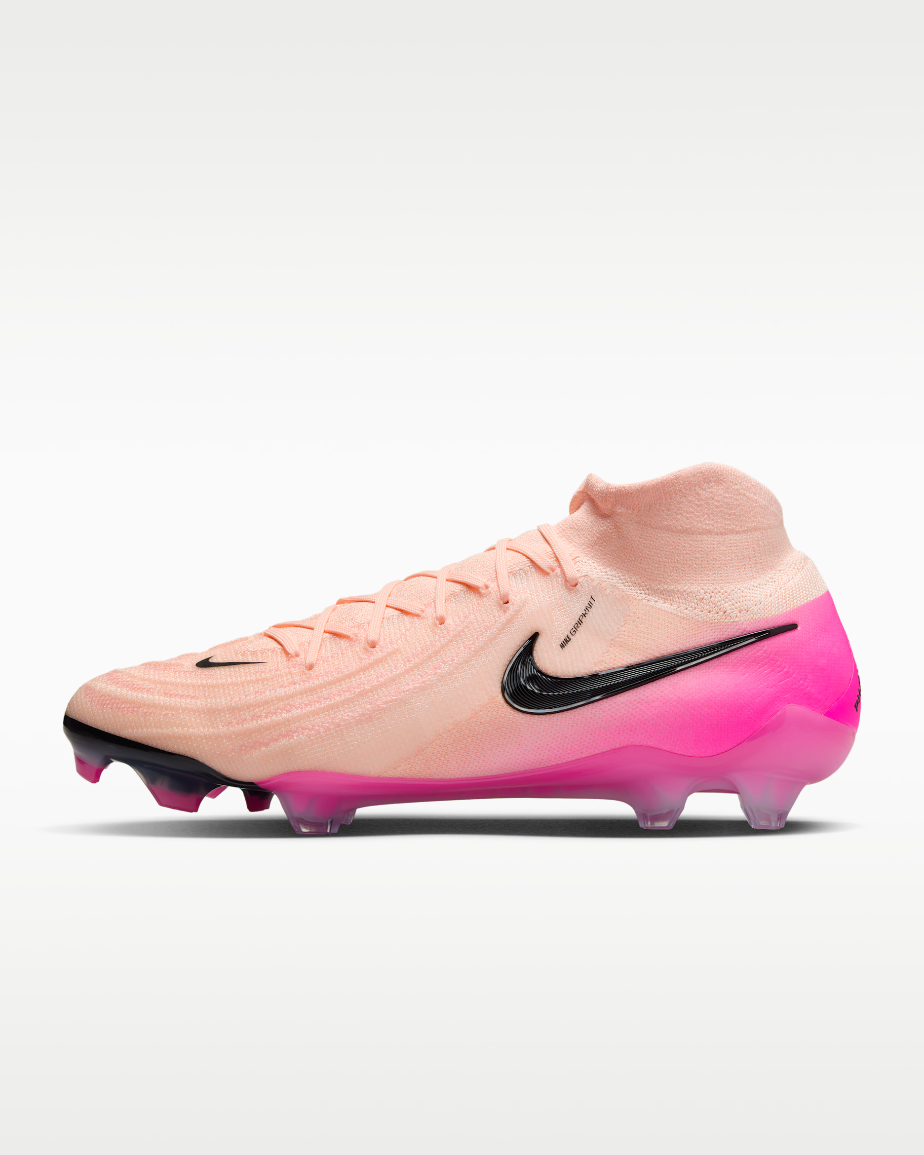 Nike Phantom Luna 2 Elite Firm-Ground High-Top Soccer Cleats - Crimson Tint/Pink Blast/Black