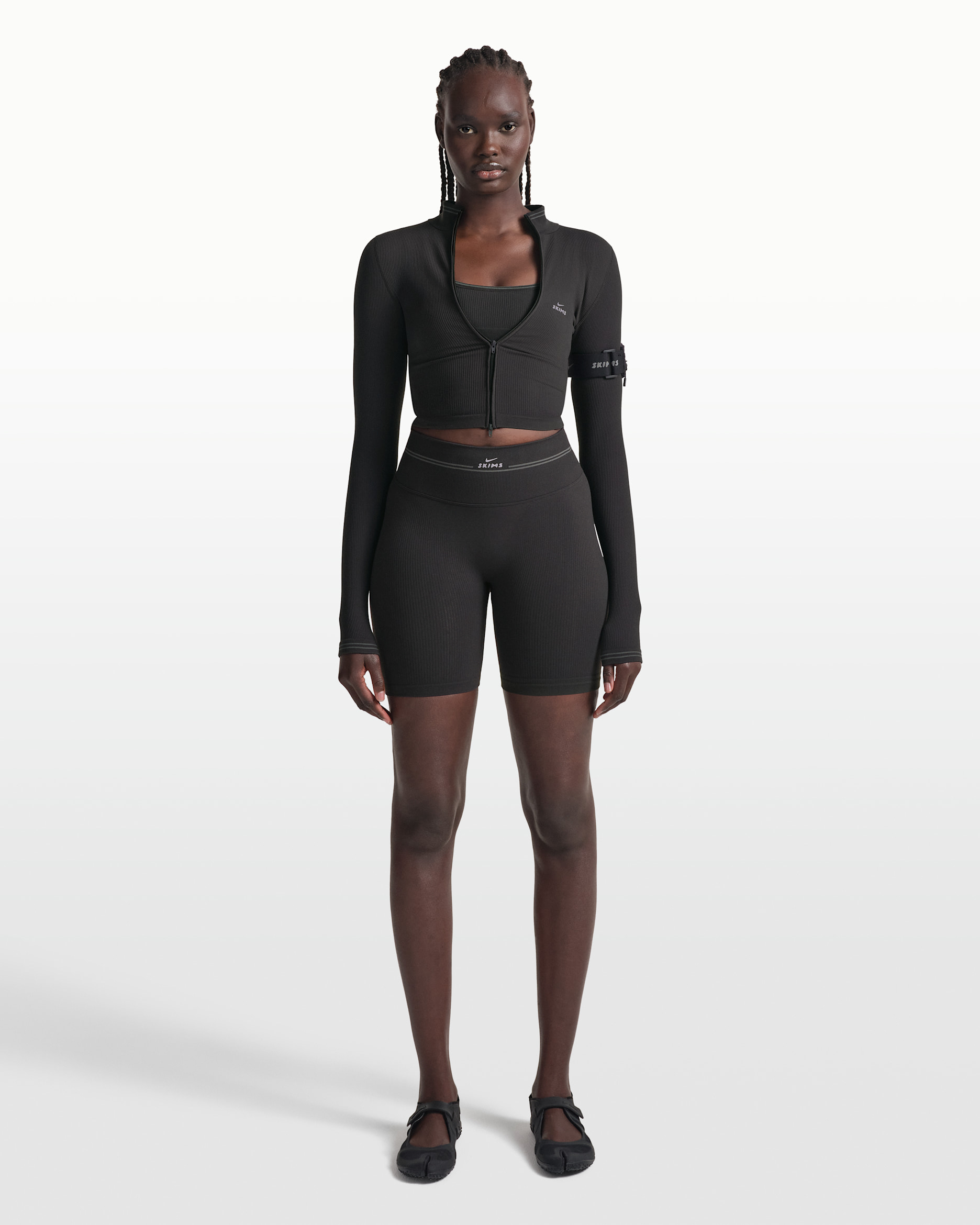 Shorts NikeSKIMS Ribbed Seamless 13 cm för kvinnor - NSKM OBSIDIAN/NSKM ARMOR