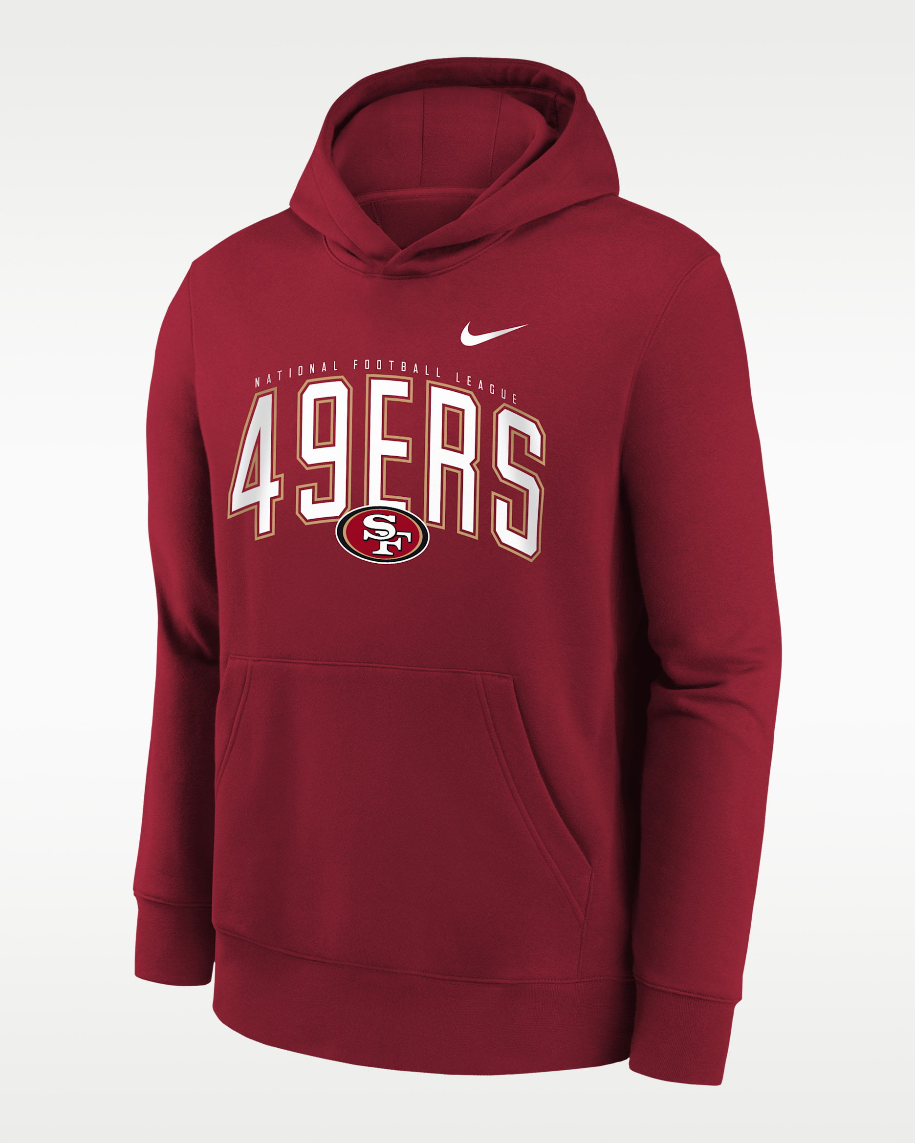San Francisco 49ers Essentials Club Logo Arch Big Kids' Nike NFL Pullover Crew - Red
