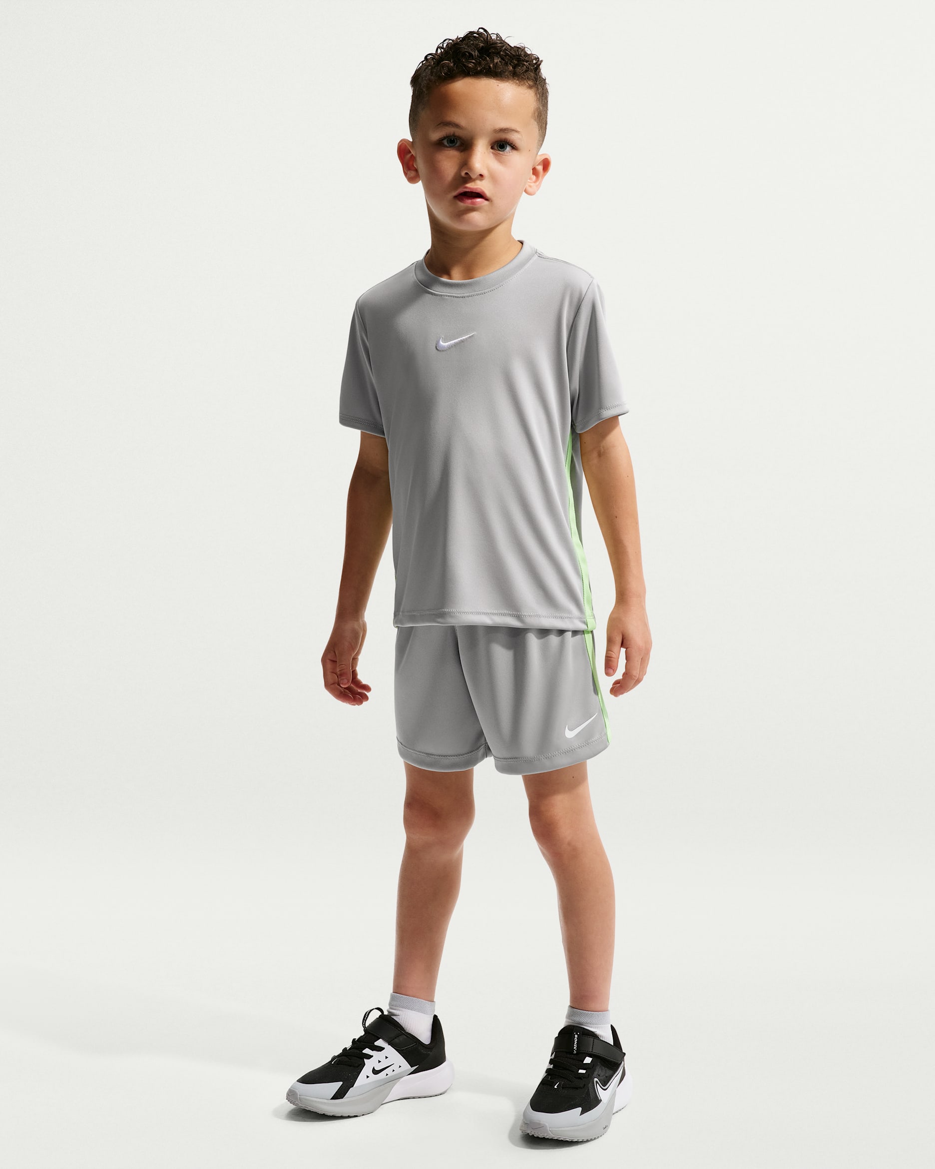 Nike Little Kids' Dri-FIT 2-Piece Sport Shorts Set - Light Smoke Grey