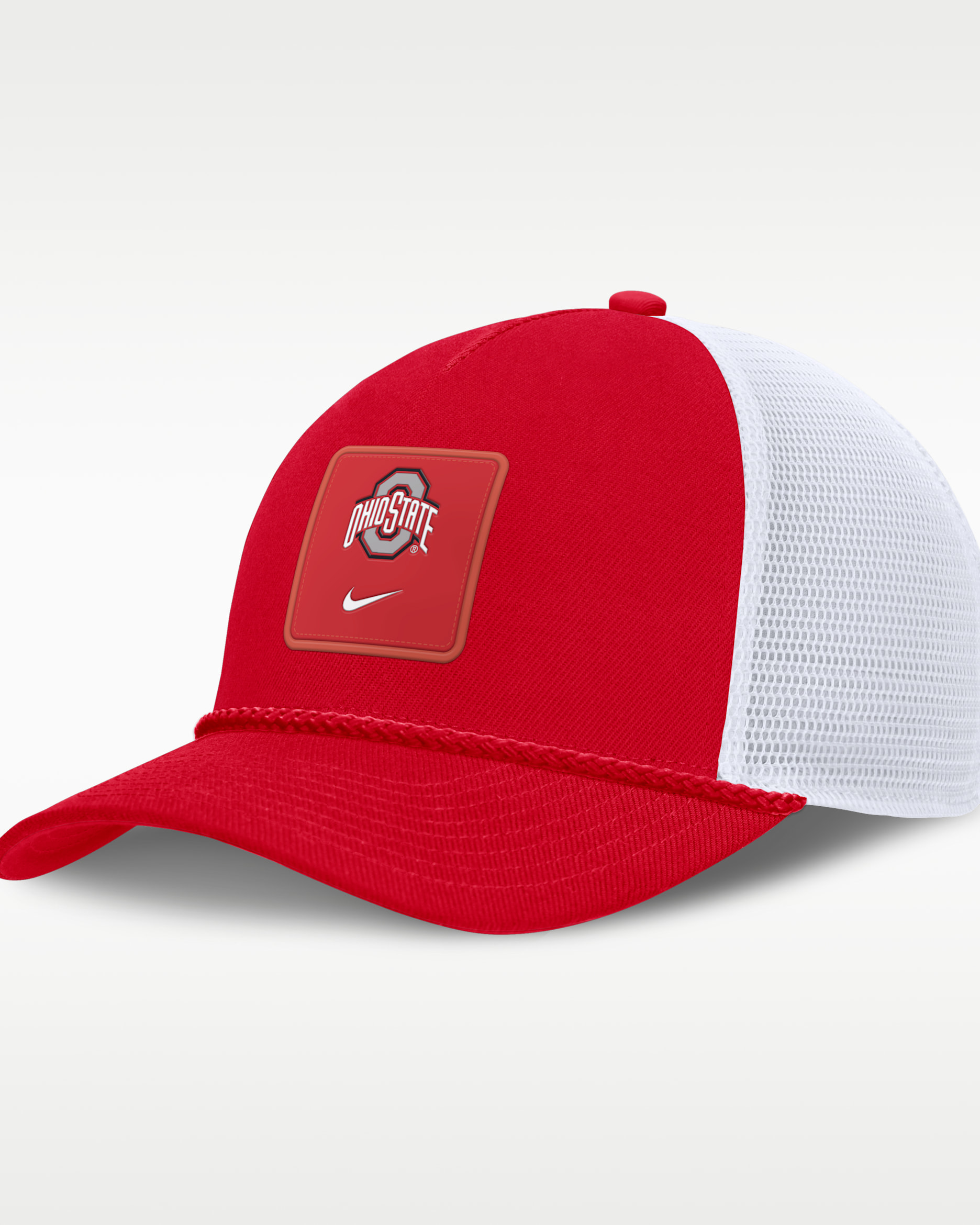 Ohio State Sideline Gameday Rope Men's Nike College Trucker Adjustable Hat - University Red/White