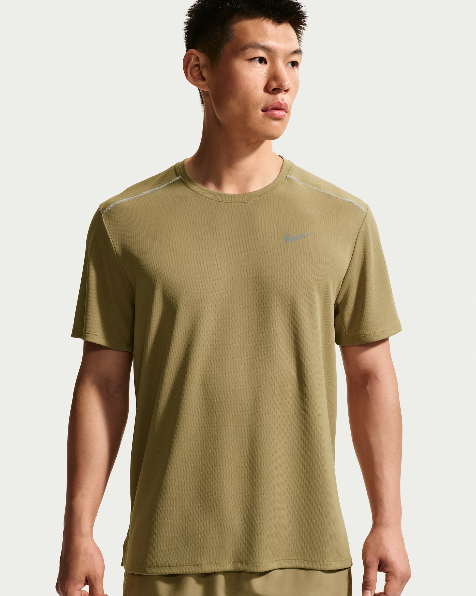 Nike Miler Men's Dri-FIT UV-Protection Short-Sleeve Running Top - Filbert/Desert Camo