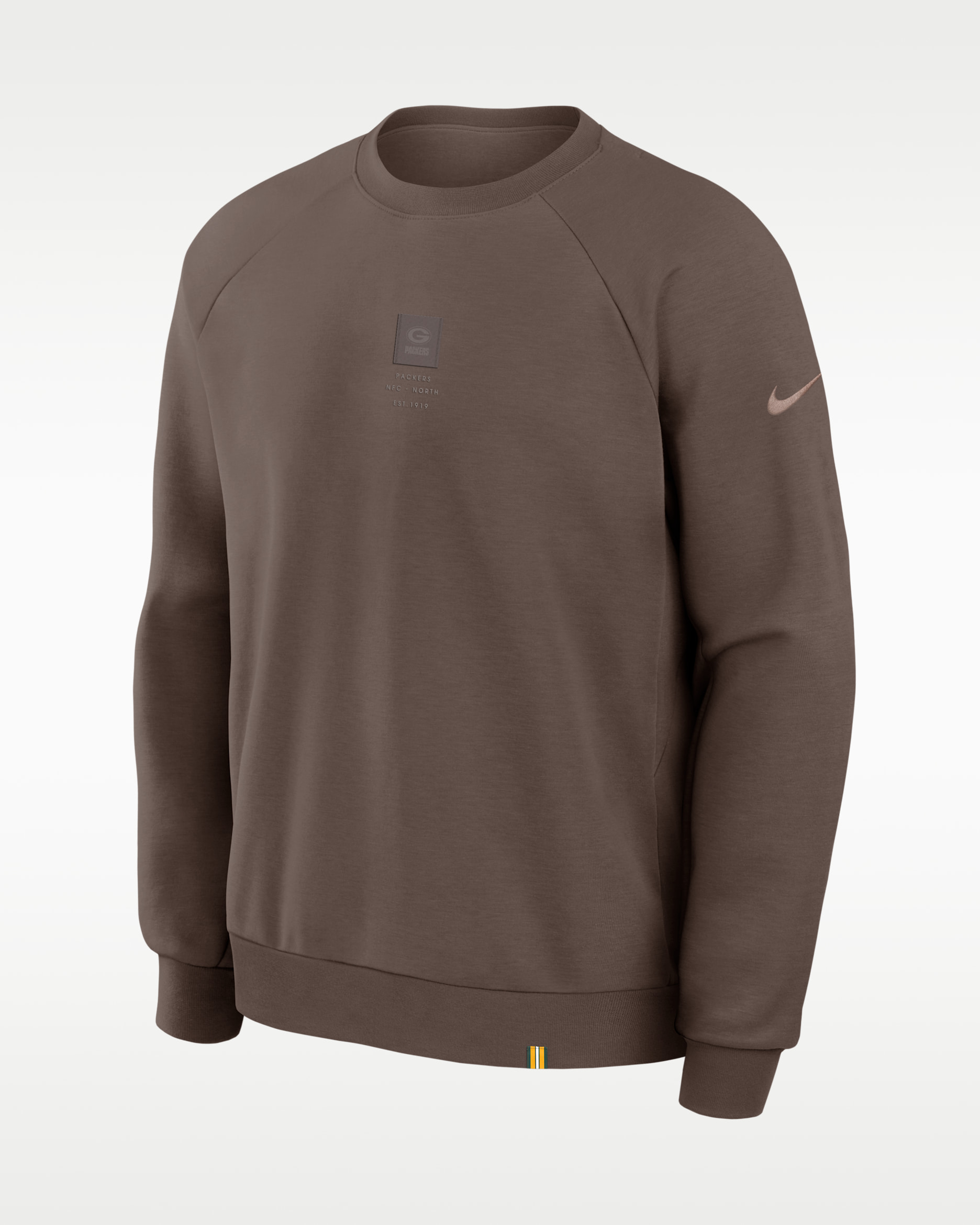 Sudadera de cuello redondo sin cierre Nike Dri-FIT de la NFL para hombre Green Bay Packers Primary - Marrón