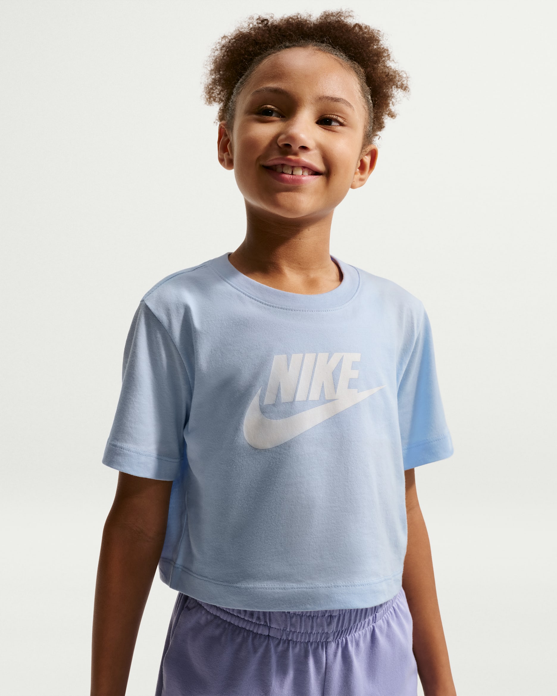 Nike Sportswear Big Kids' (Girls') Cropped T-Shirt - Hydrogen Blue
