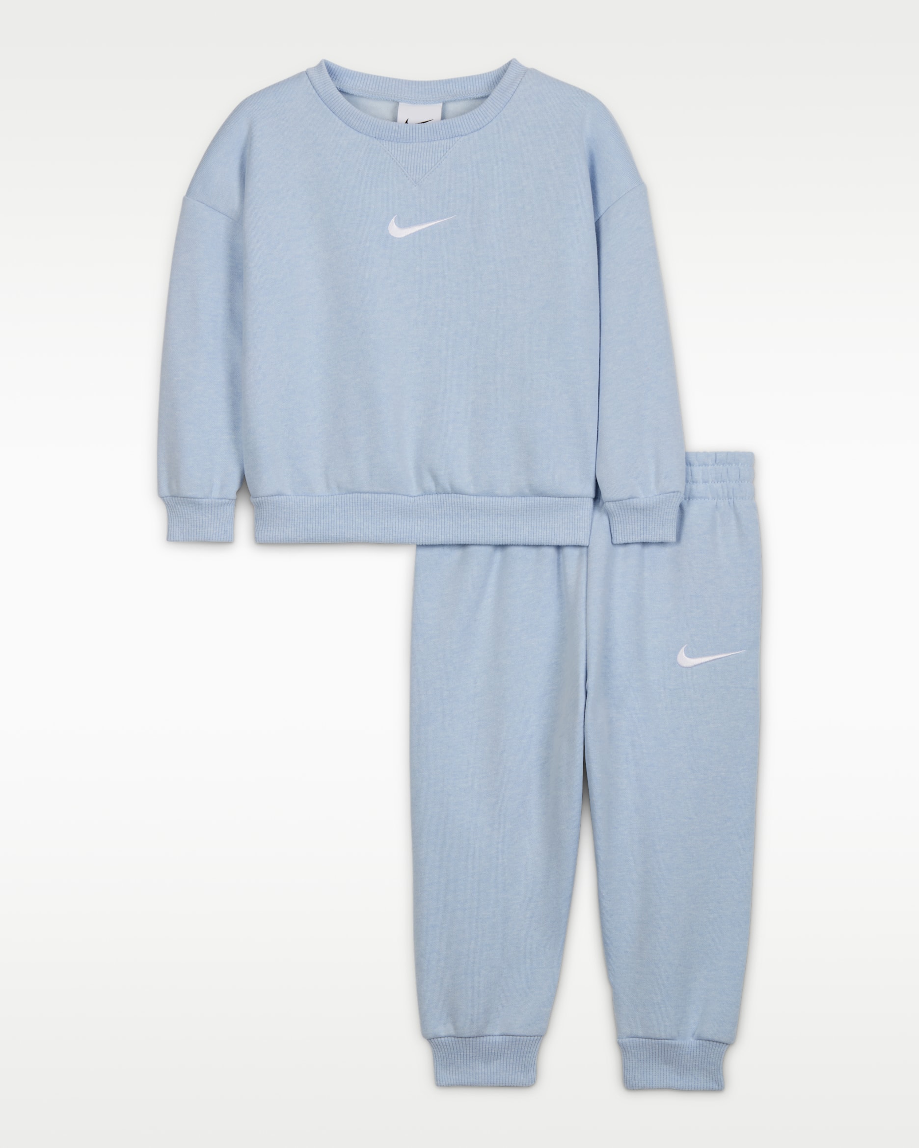 Nike Essentials Baby (12–24M) 2-Piece Fleece Crew Set - Cobalt Steel Heather