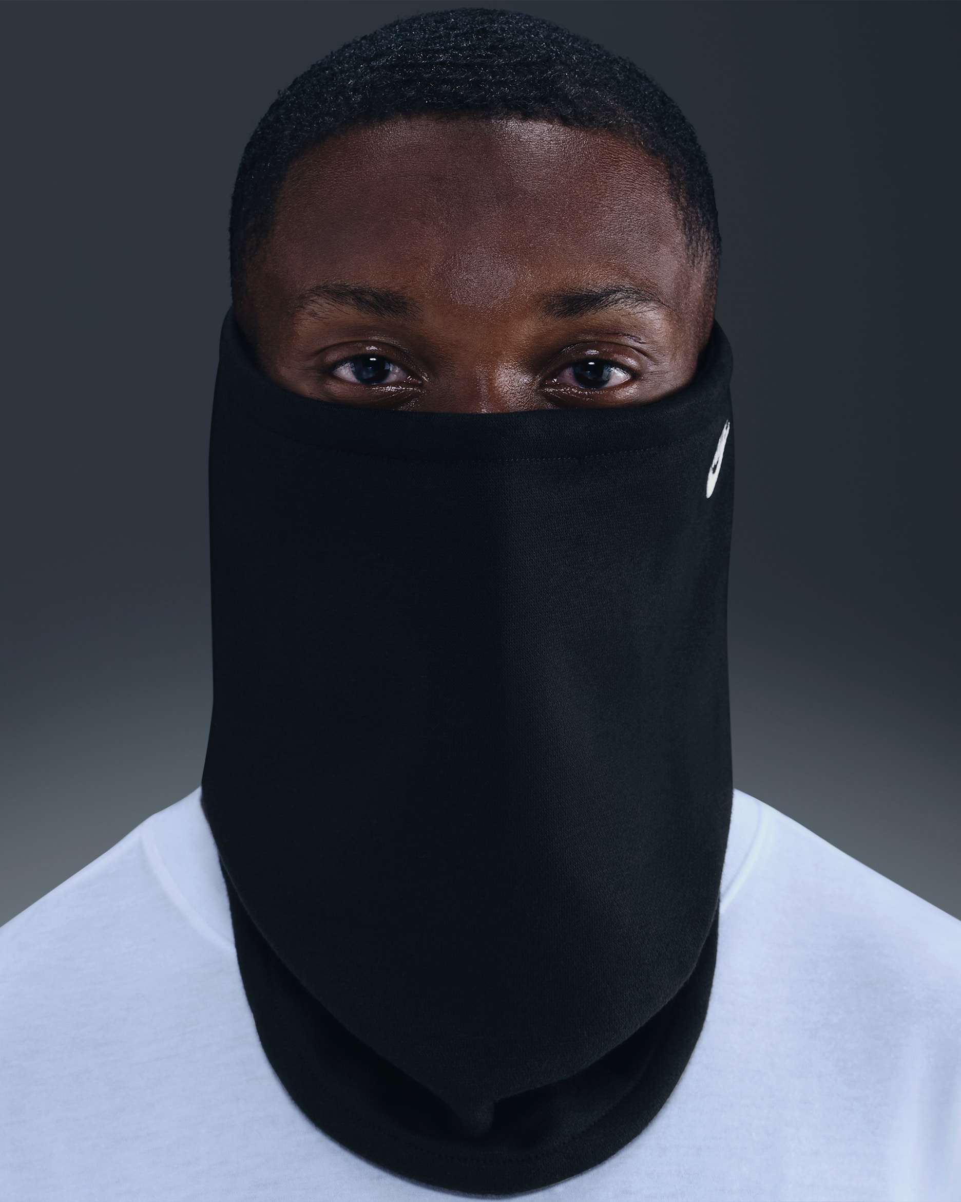 Gola reversível Nike Club em lã cardada - Preto/Preto/Branco