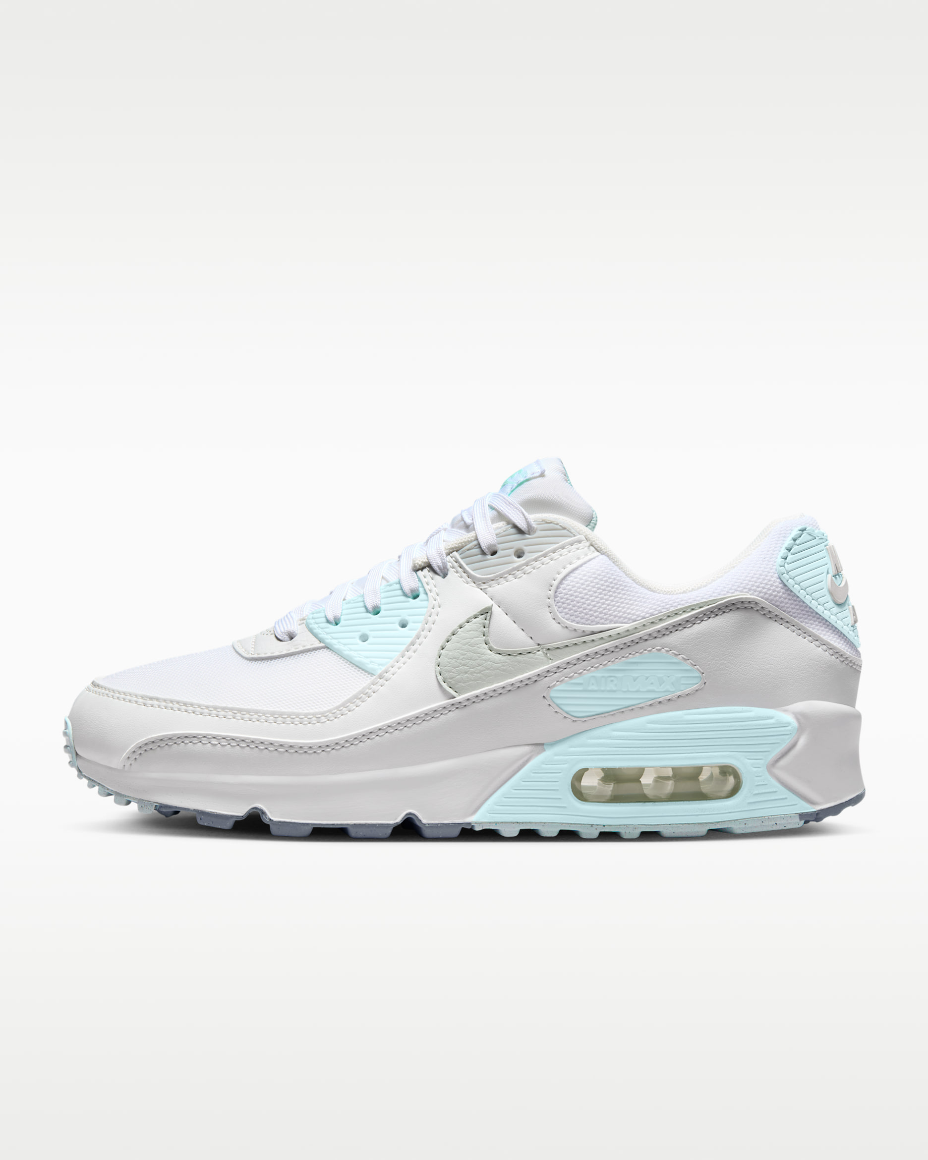 รองเท้าผู้หญิง Nike Air Max 90 - ขาว/Glacier Blue/Wolf Grey/Light Silver