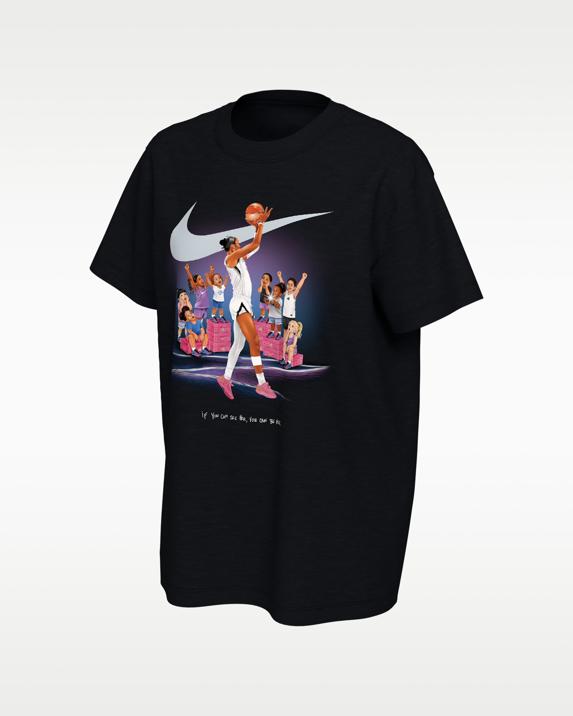 A'ja Wilson Big Kids' Nike Basketball T-Shirt - Black