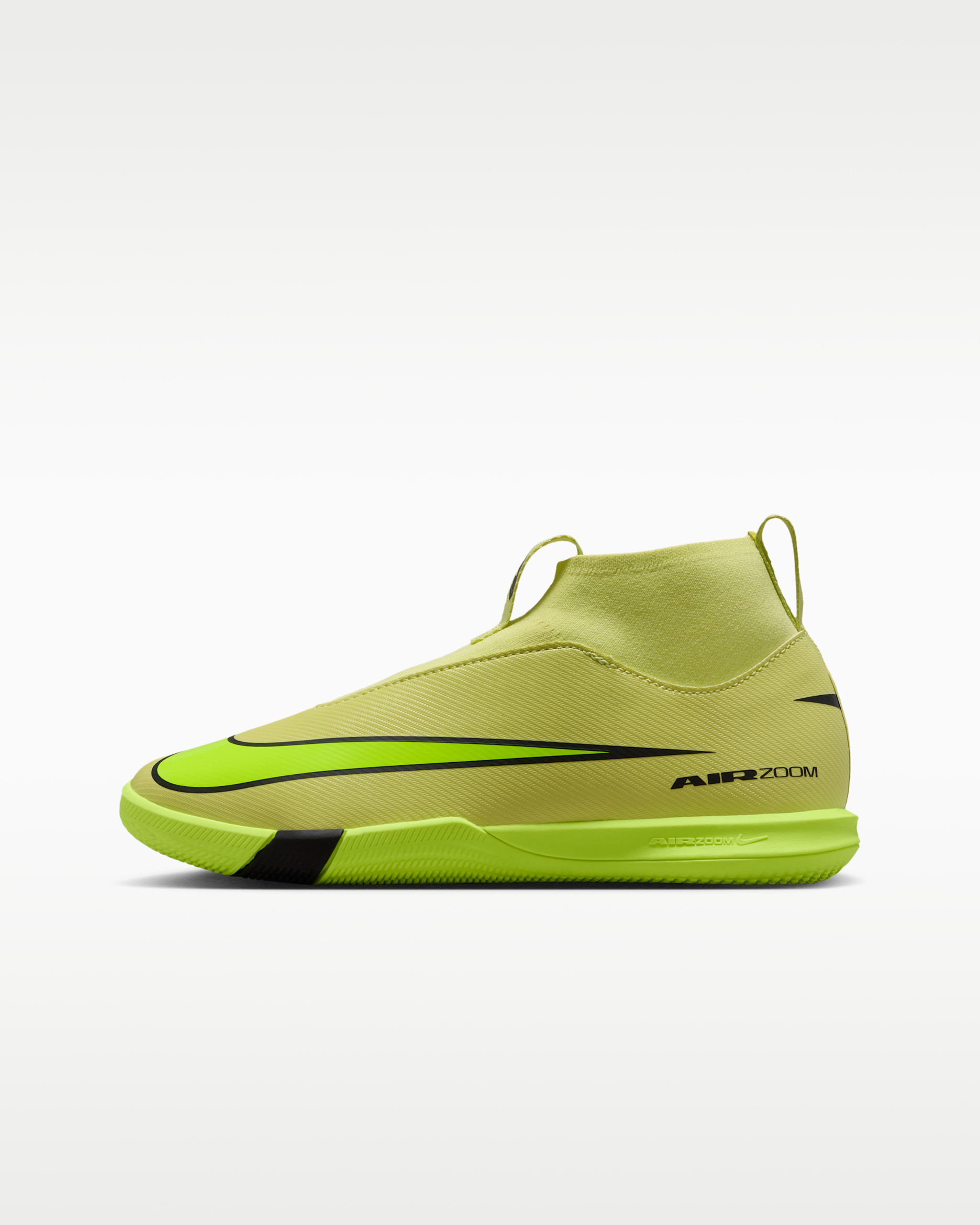 Nike Jr. Mercurial Superfly 10 Academy Little/Big Kids' Indoor/Court High-Top Soccer Shoes - Limelight/Hyper Crimson/Volt