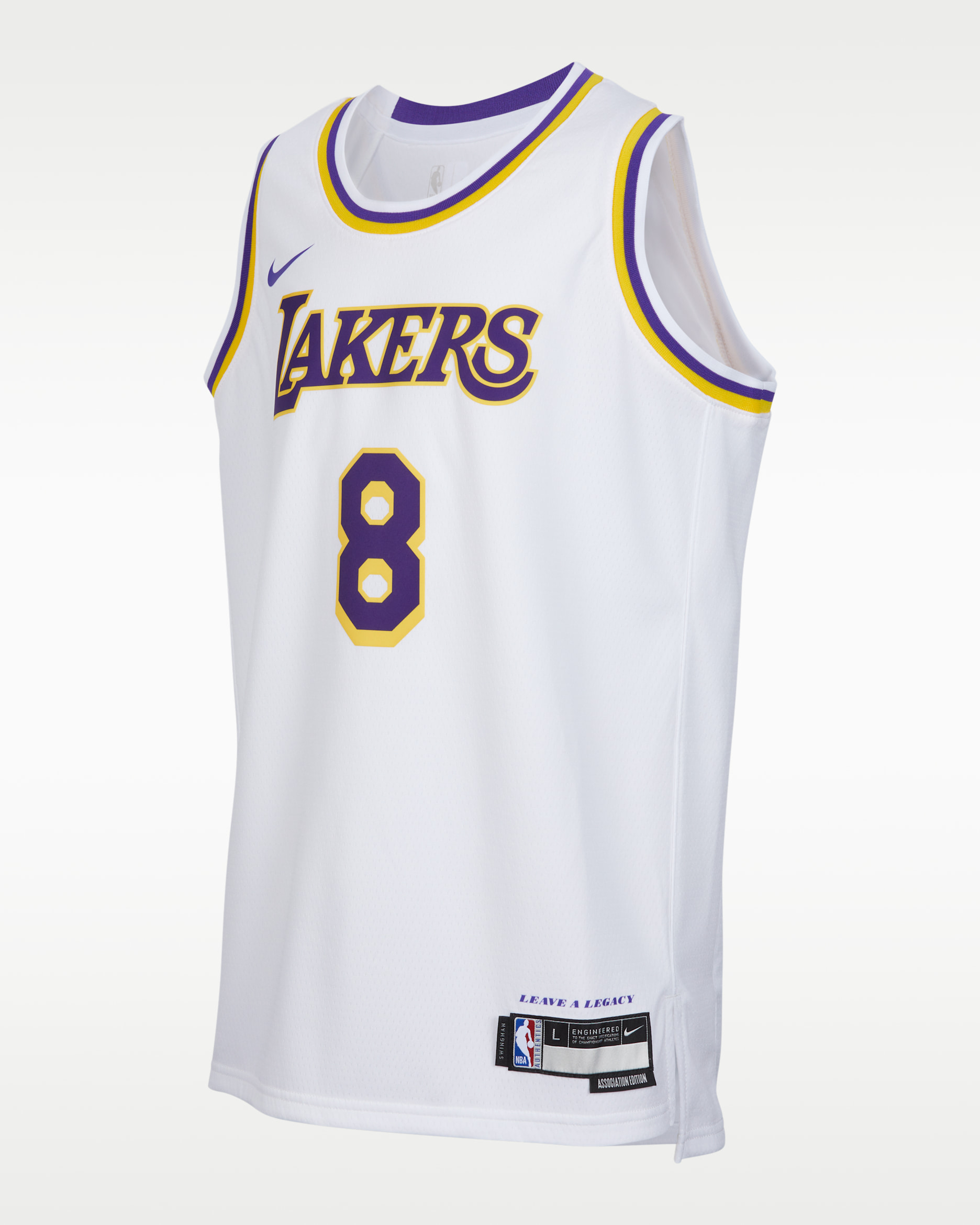 Los Angeles Lakers Association Edition Older Kids' Nike NBA Swingman Jersey - White