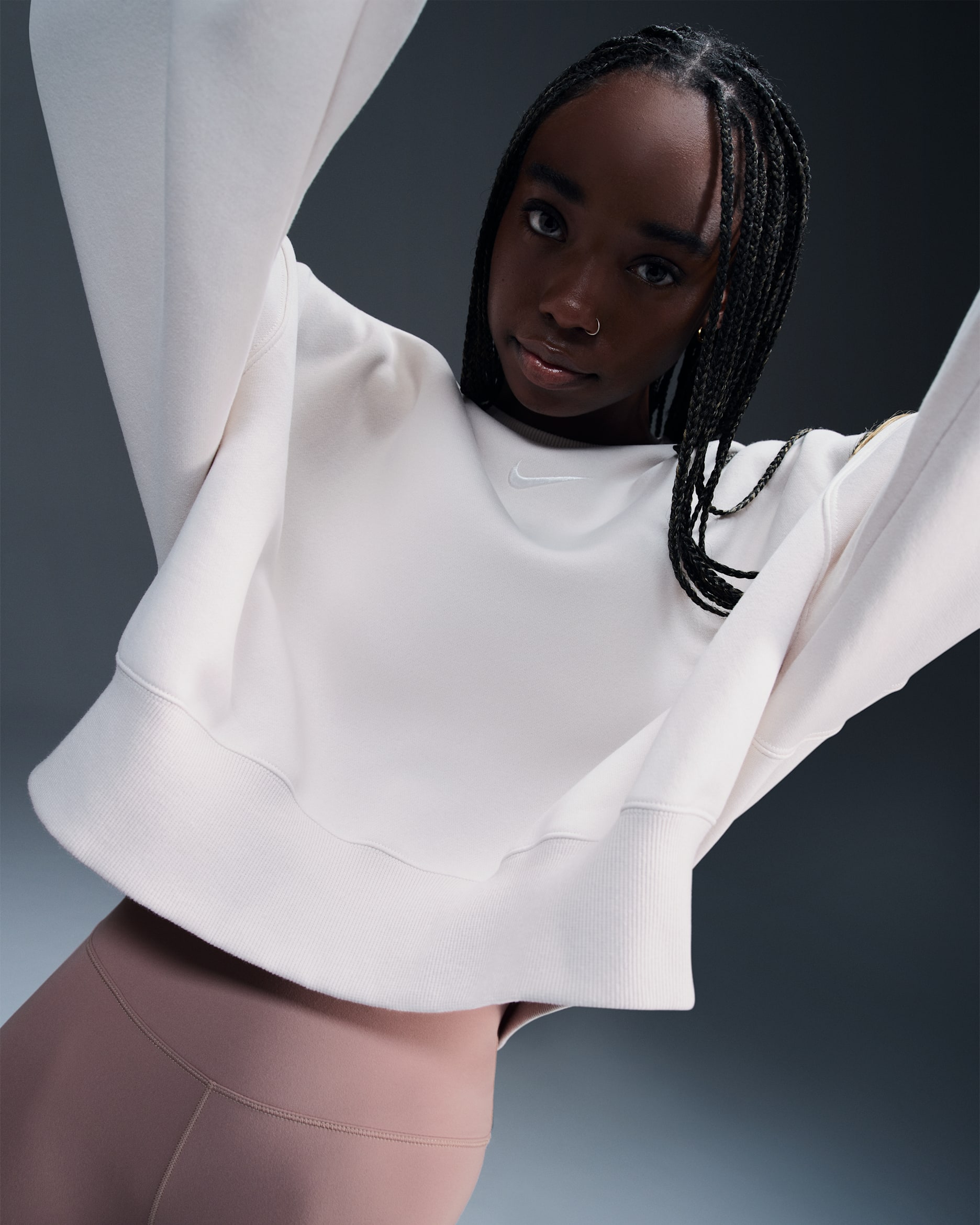 Nike Sportswear Phoenix Fleece Women's Over-Oversized Crew-Neck Sweatshirt - Light Orewood Brown/Sail