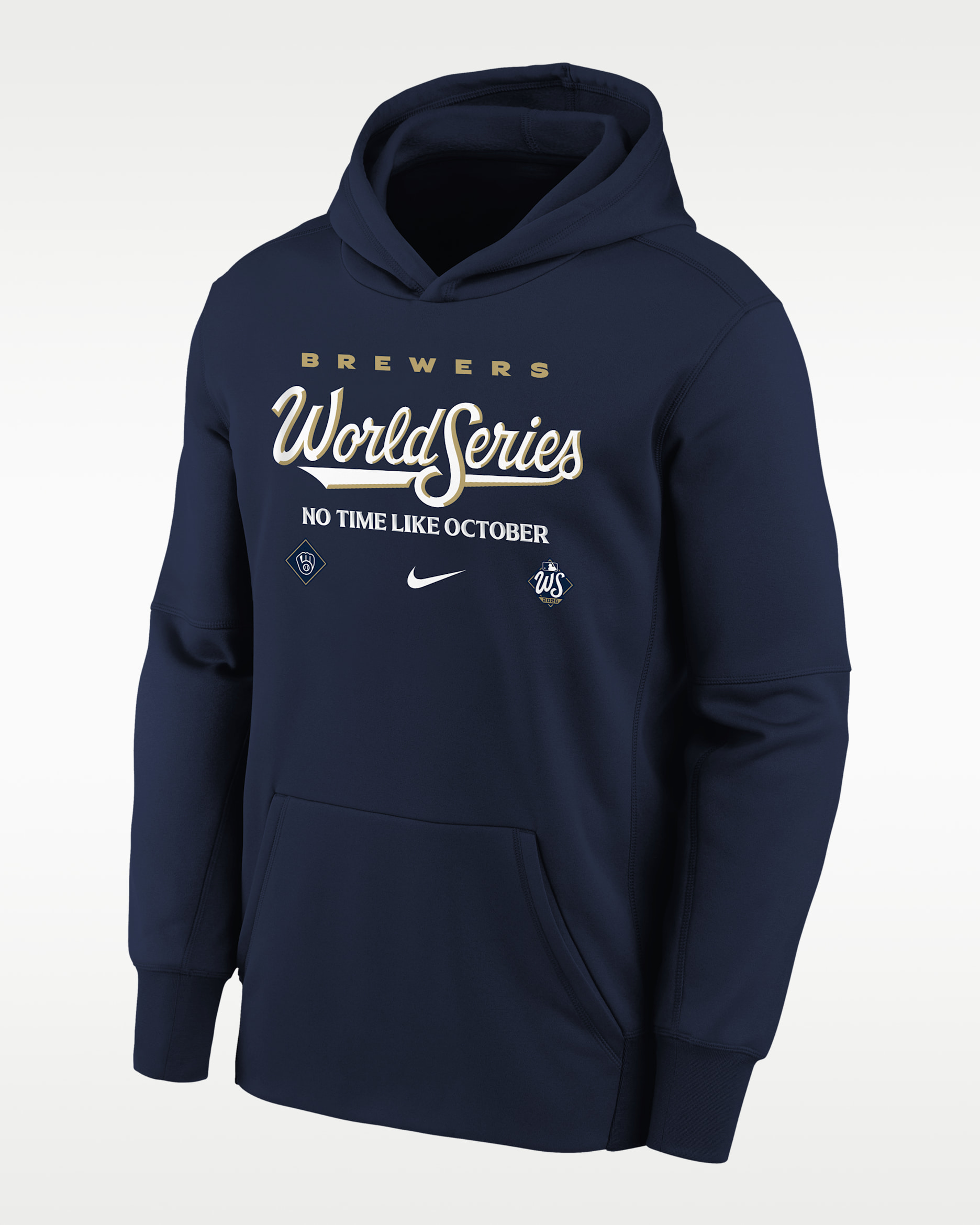 Milwaukee Brewers 2026 World Series Participant Big Kids' Nike MLB Fleece Pullover Hoodie - Navy