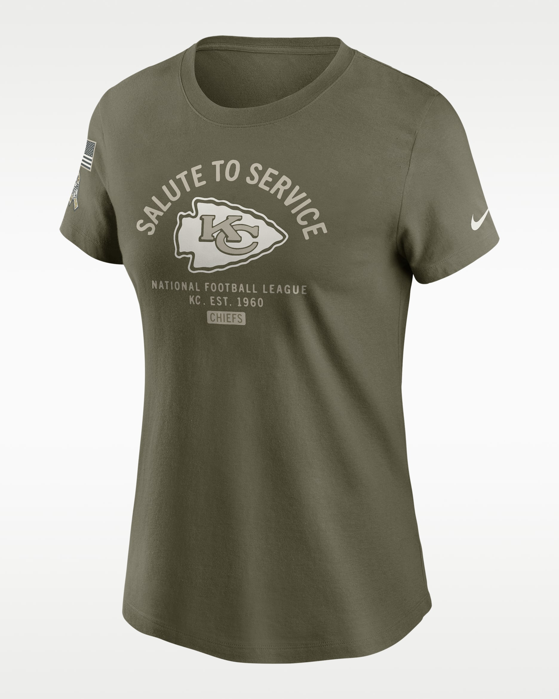 Playera Nike de la NFL para mujer Kansas City Chiefs Salute to Service Sideline - Oliva