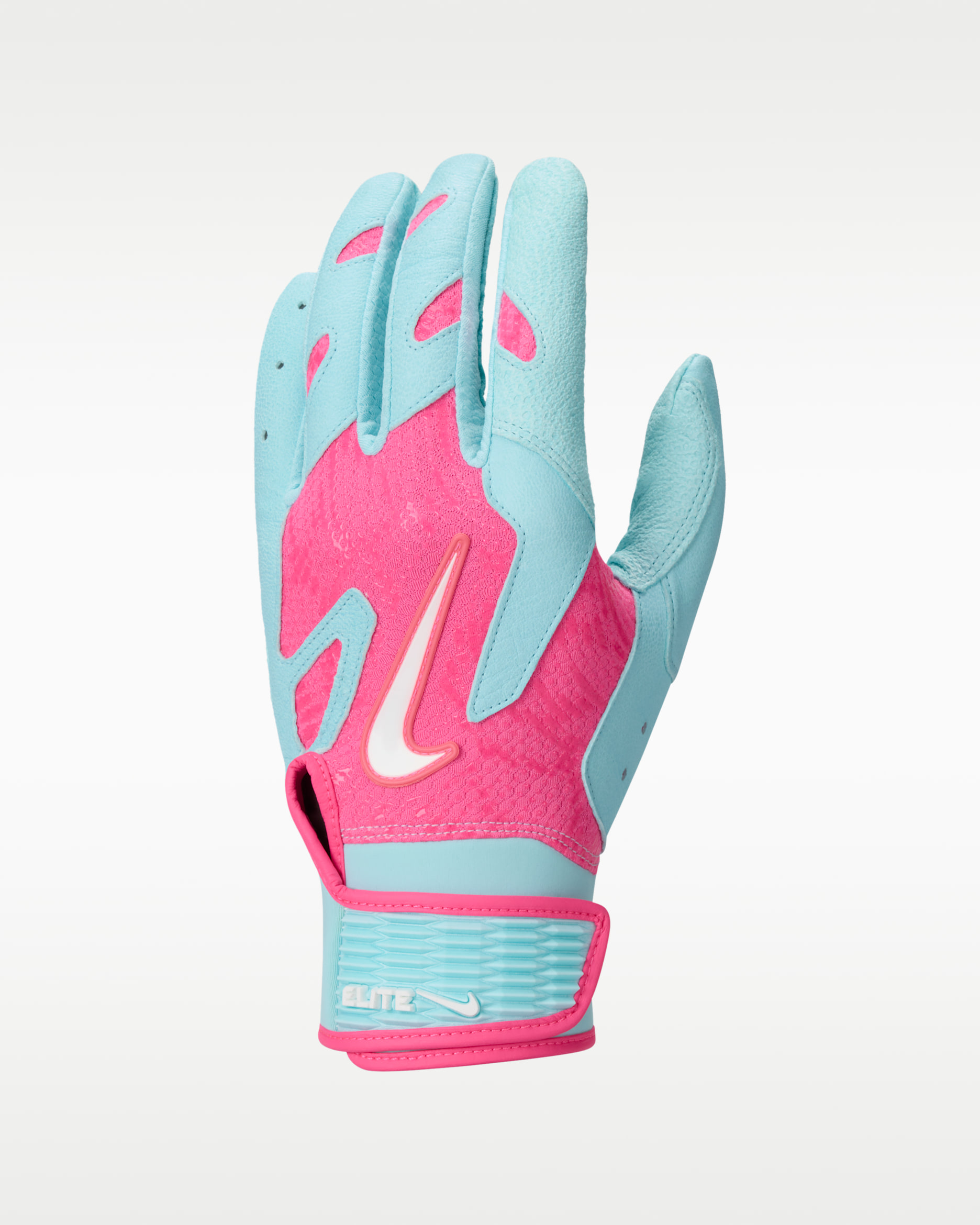 Nike Alpha Elite 2.0 Baseball Batting Gloves - Pink Pow/Glacier Blue/Clear/White