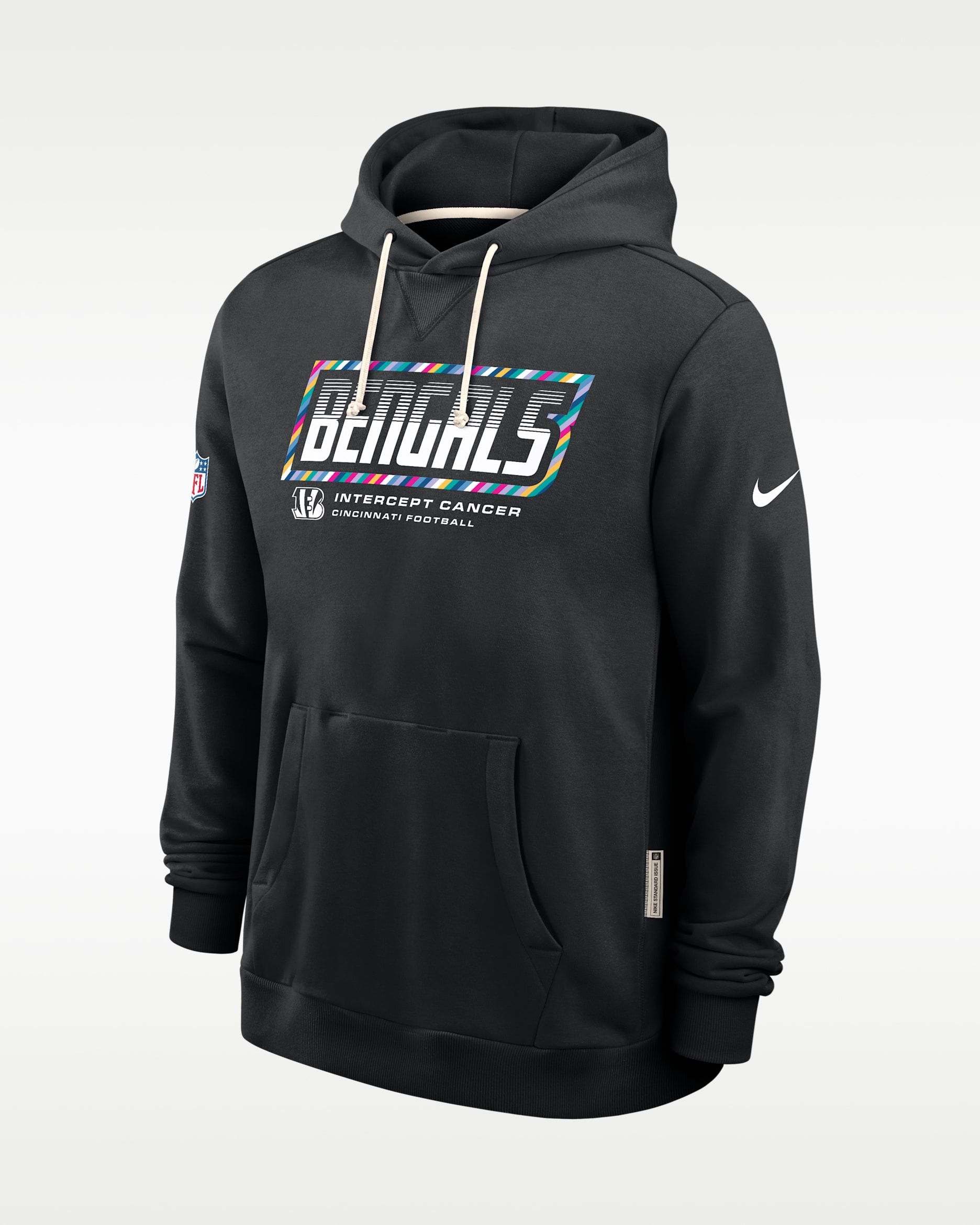Cincinnati Bengals Crucial Catch Sideline Standard Issue Men's Nike Dri-FIT NFL Pullover Hoodie - Black