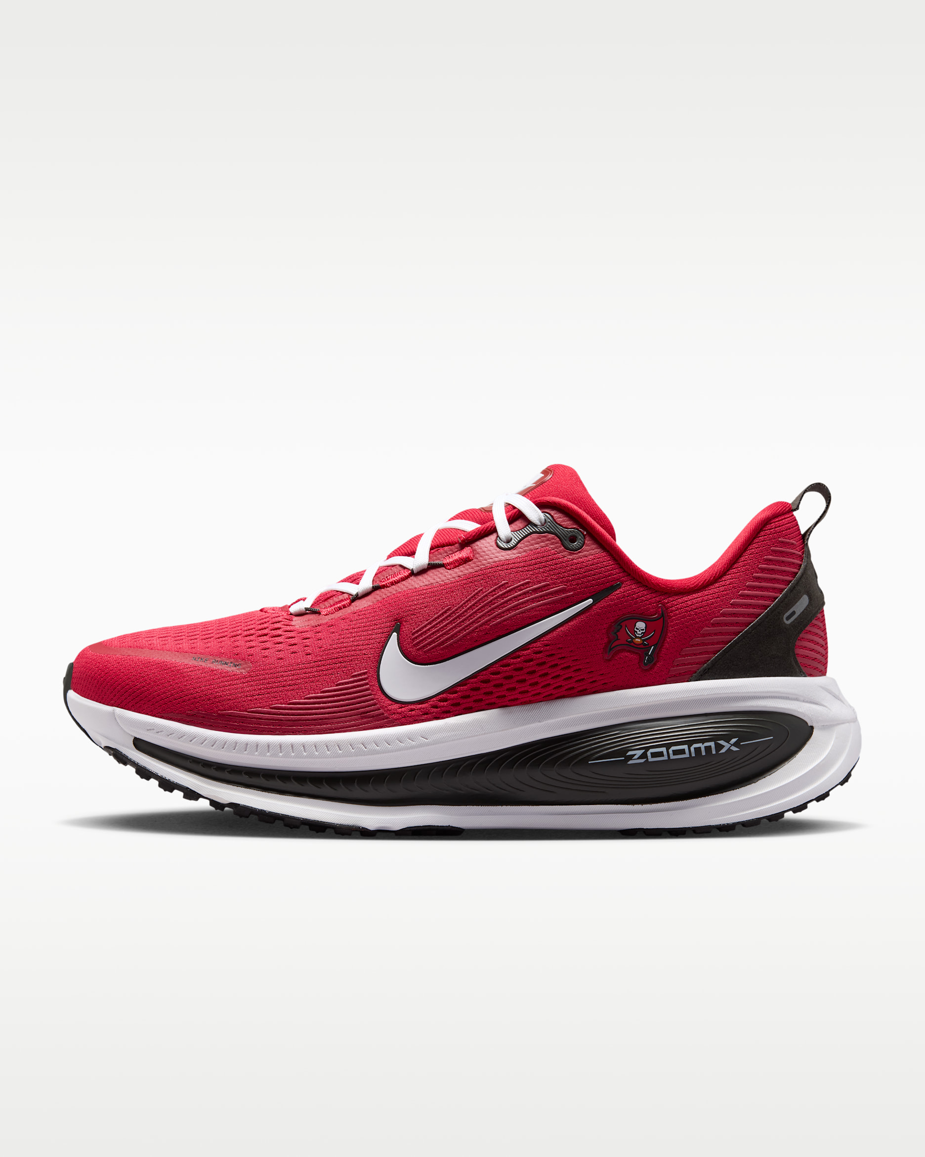 Nike Vomero 18 (Tampa Bay Buccaneers) Men's NFL Road Running Shoes - Gym Red/Deep Pewter/White