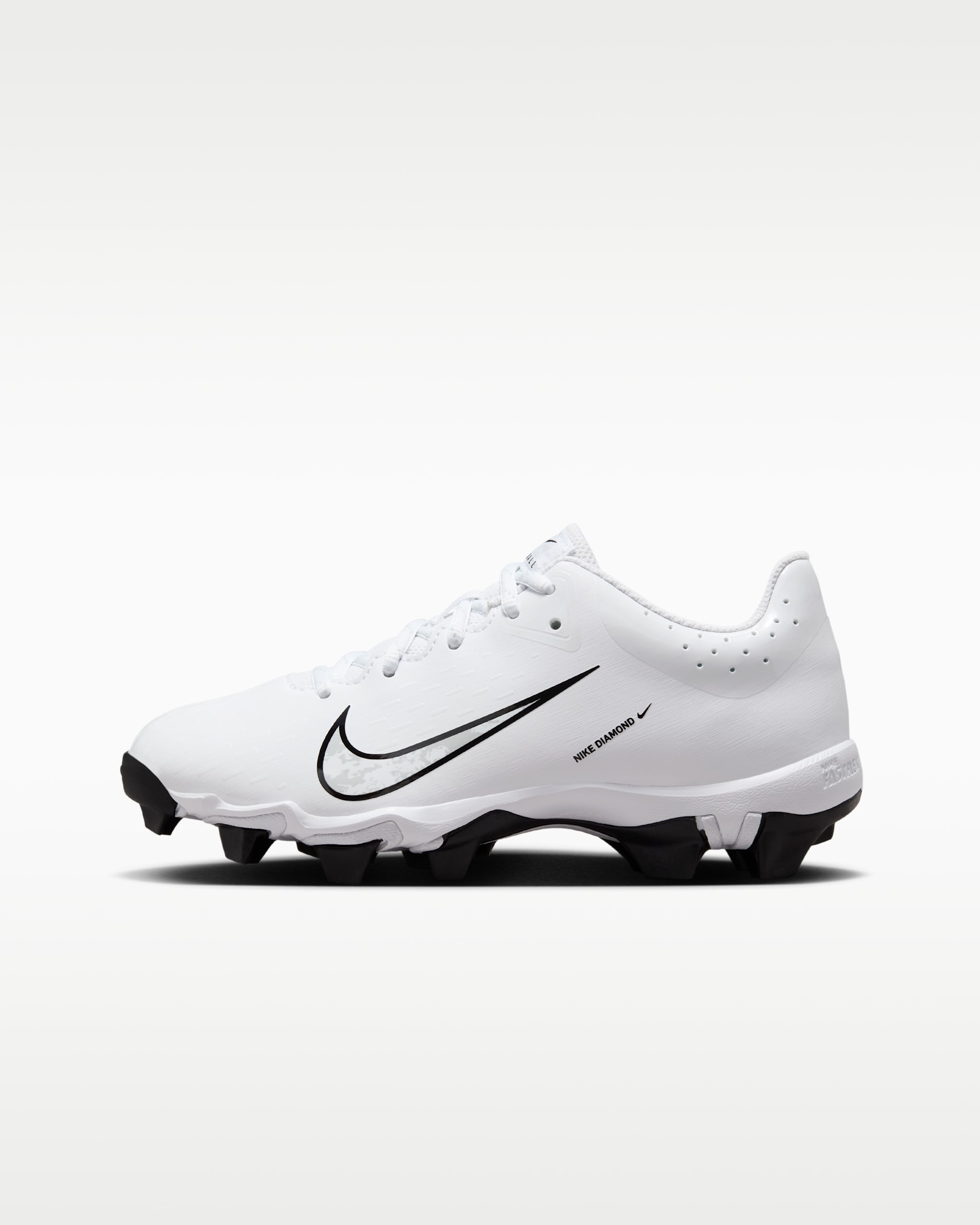 Nike Hyperdiamond 4 Keystone Big Kids' Softball Cleats - White/Black/Pure Platinum