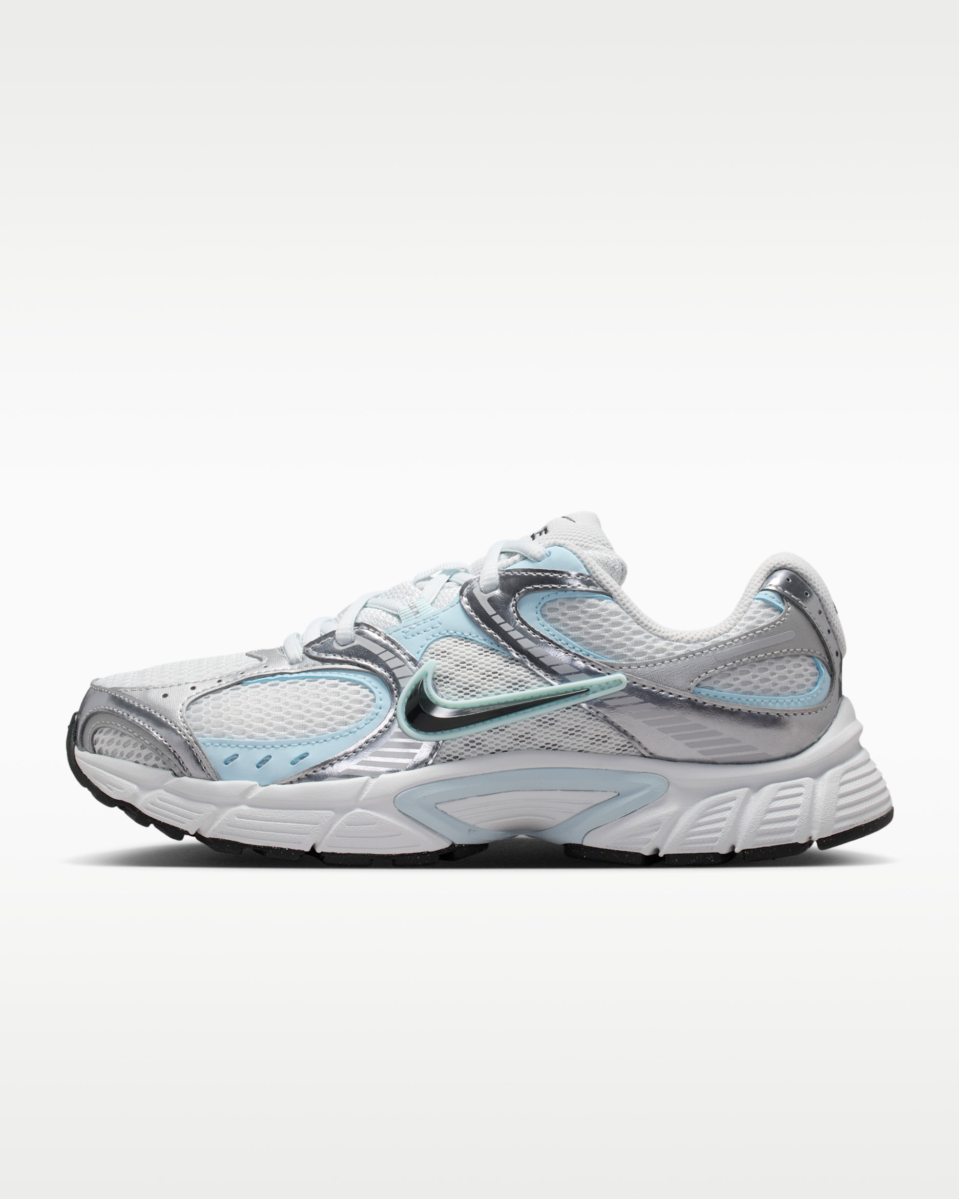 Sapatilhas Nike V5 RNR com integração de design refletor para mulher - Cinzento Fog/Branco Off/Azul Glacier/Anthracite