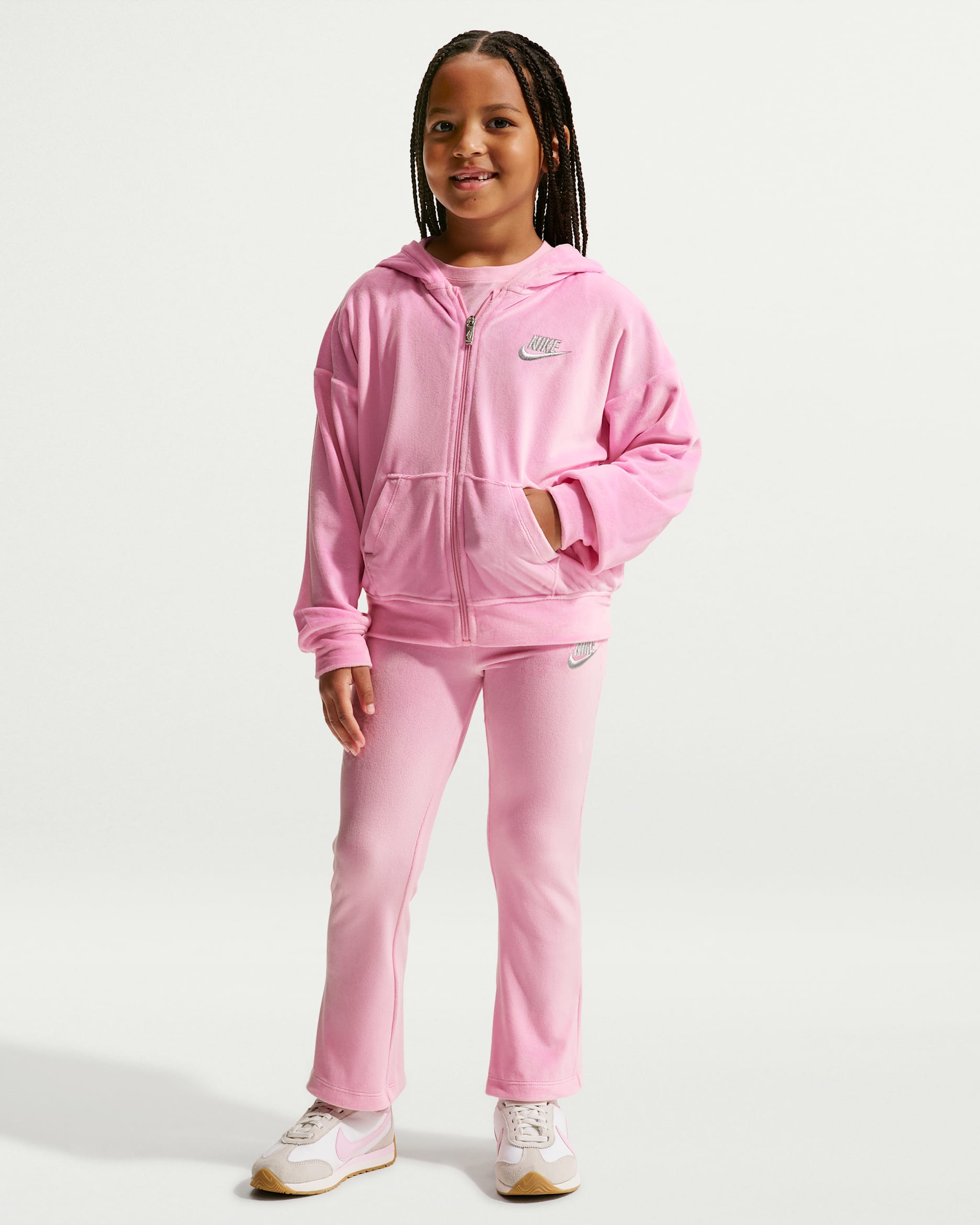 Nike Little Kids' 2-Piece Velour Flared Leggings Set - Pink Rise