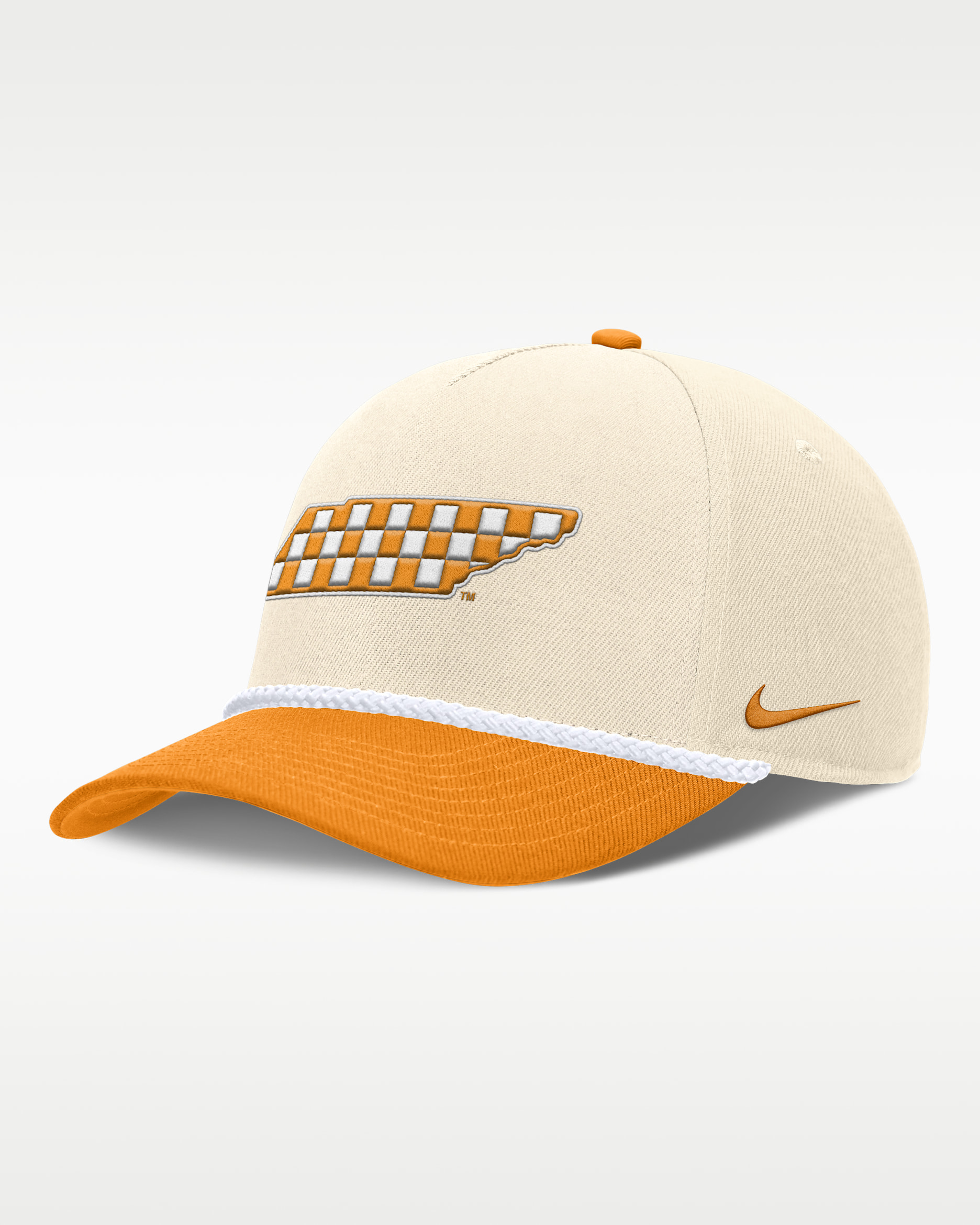 Tennessee Primetime Rope 2-Tone Rise Men's Nike College Adjustable Hat - Natural