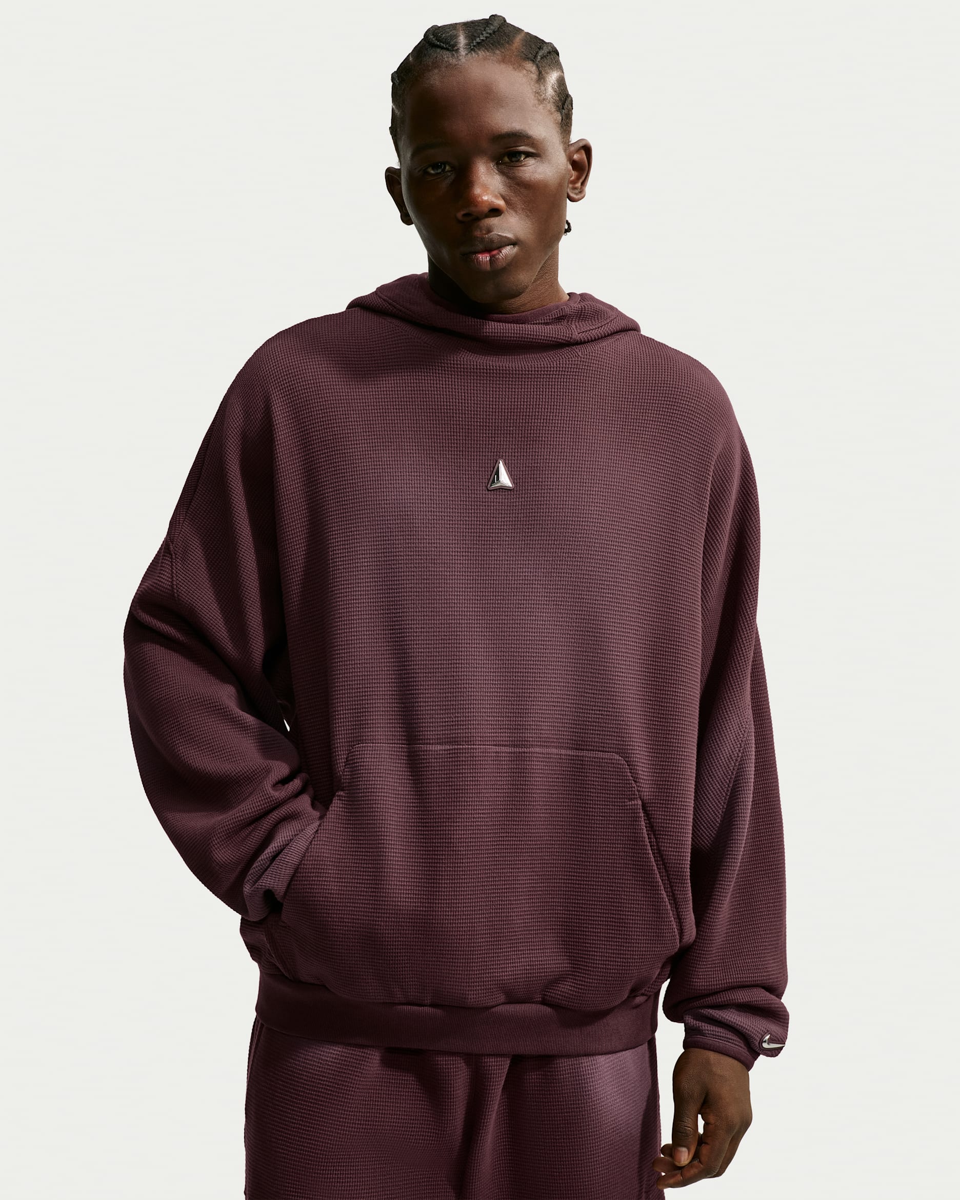 Ja Men's Pullover Basketball Hoodie - Burgundy Crush