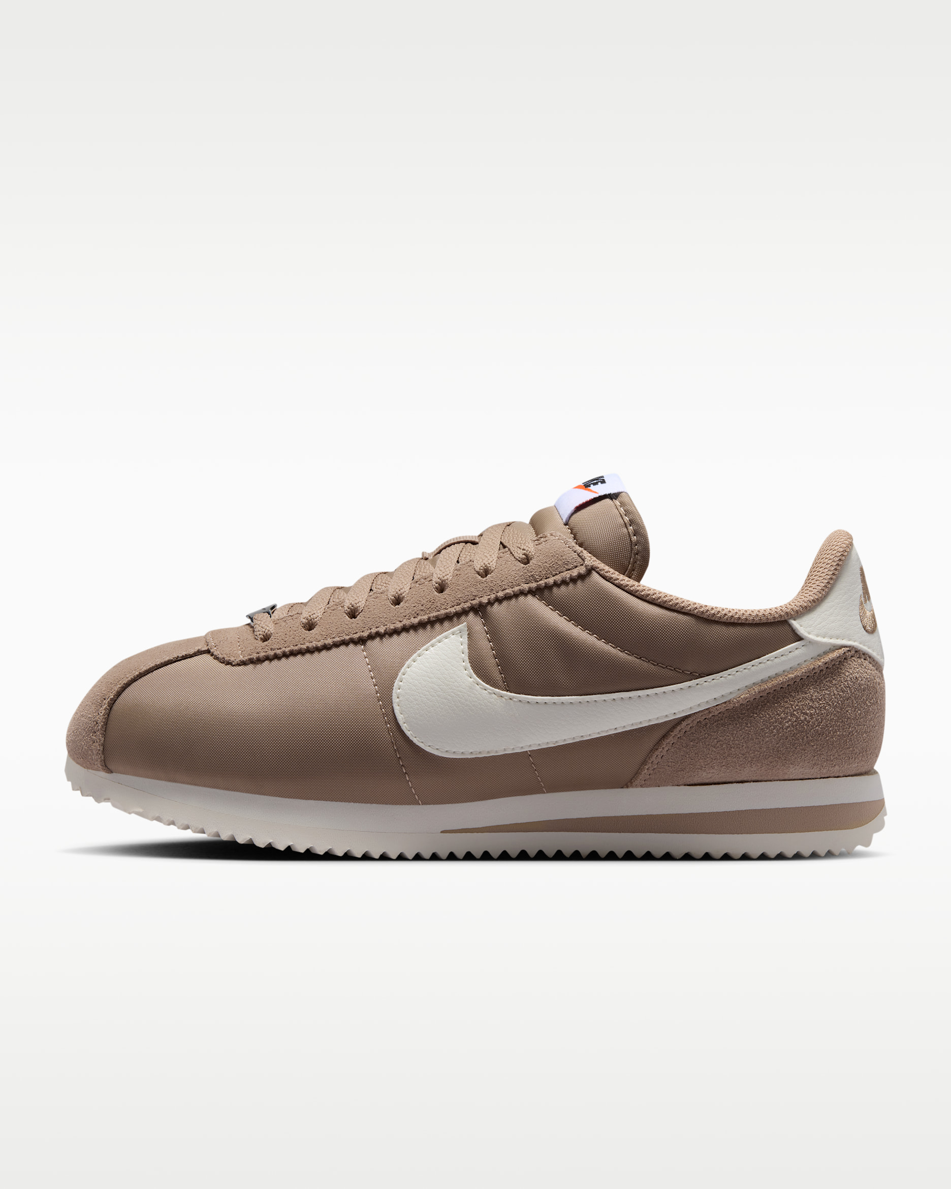 Nike Cortez Textile Women's Shoes - British Khaki/Black/Safety Orange/Sail
