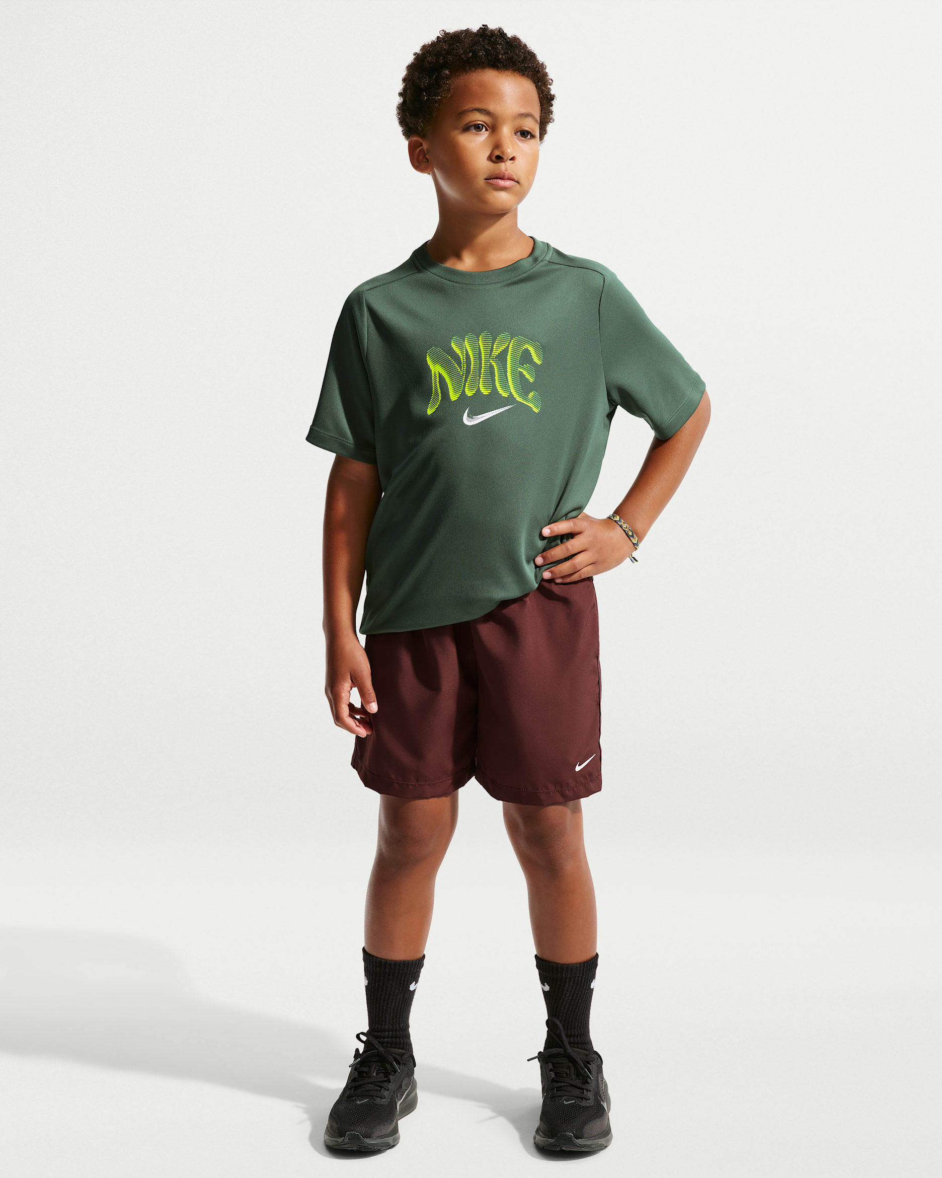 Nike Multi Big Kids' (Boys') Dri-FIT Woven Shorts - Mystic Dates/White