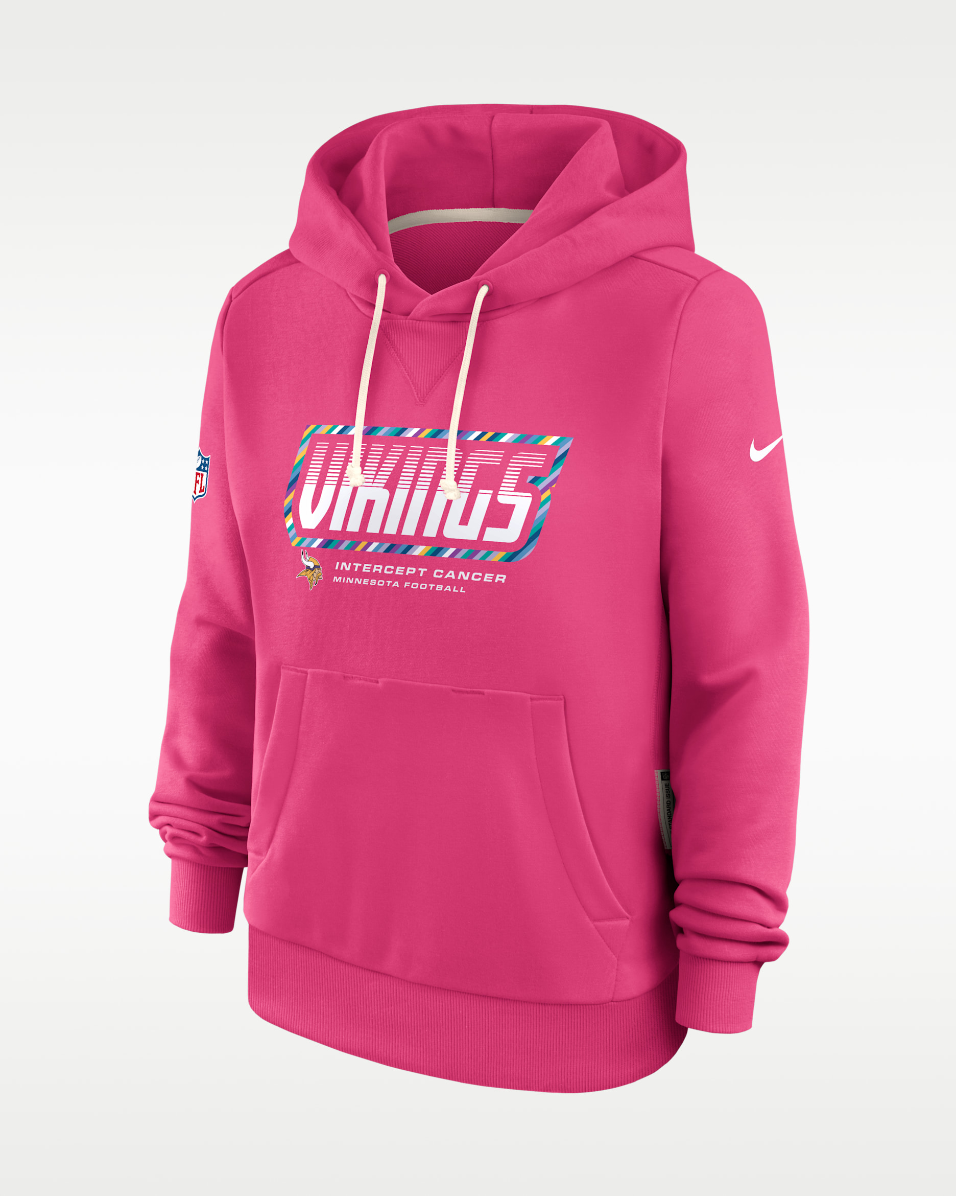 Minnesota Vikings Crucial Catch Standard Issue Women's Nike Dri-FIT NFL Pullover Hoodie - Pink