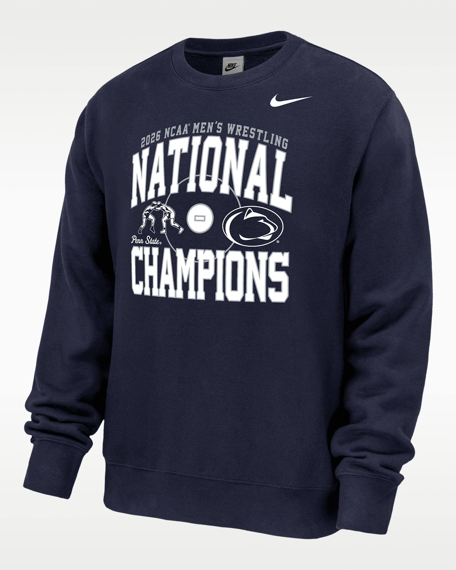 Penn State Nittany Lions Nike Men's Wrestling Crew-Neck Sweatshirt - Navy