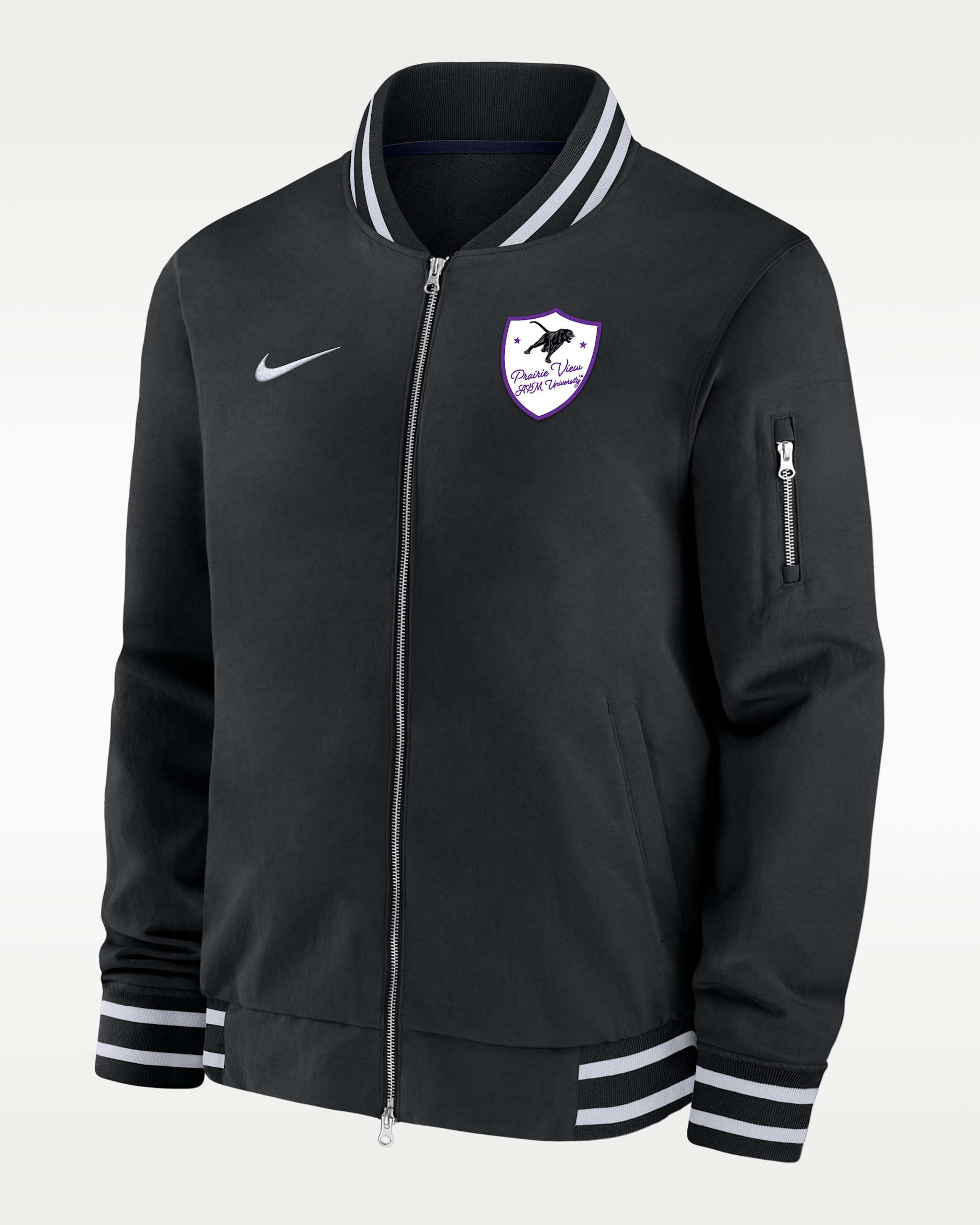Nike College (Prairie View A&M University) Men's Bomber Jacket - Black