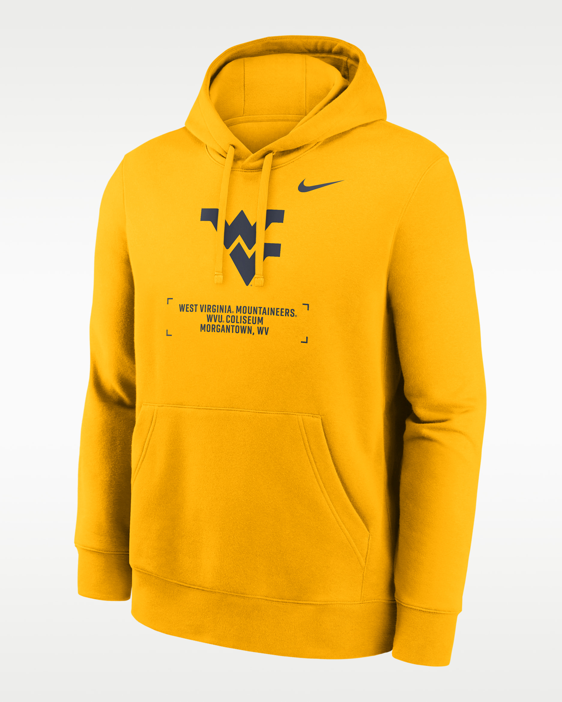 West Virginia Club Basketball 2-Hit Men's Nike College Pullover Hoodie - Gold