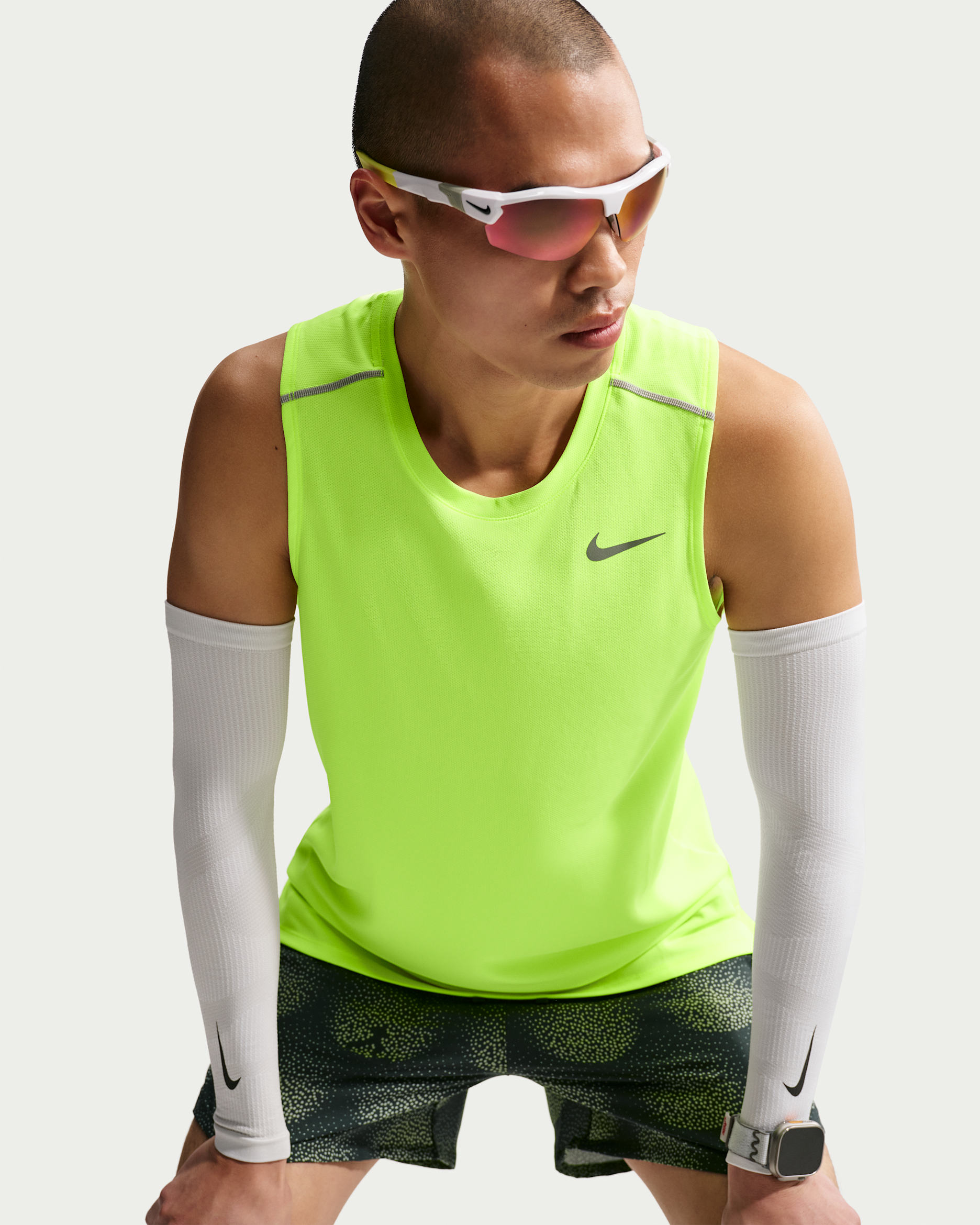 ナイキ マイラー メンズ Dri-FIT ランニングタンクトップ - ボルトアイス