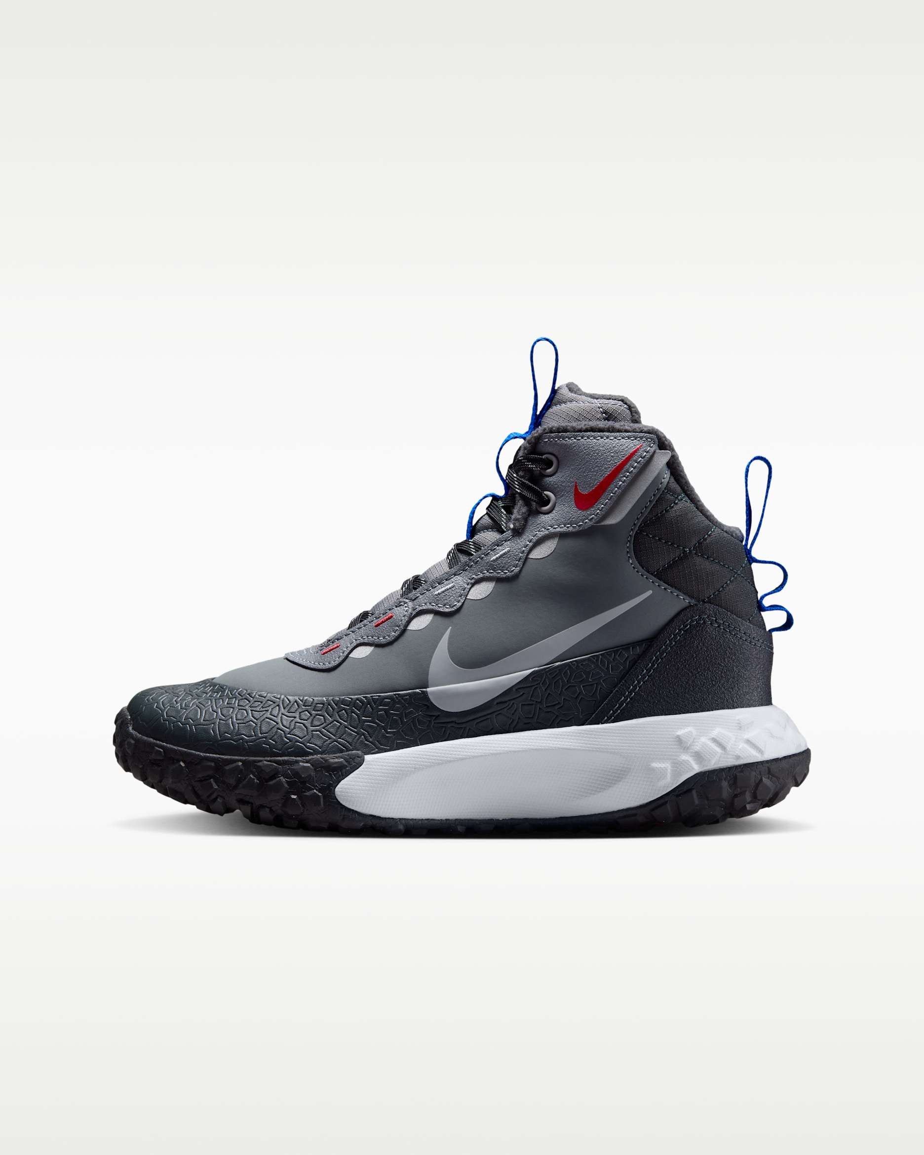 Botas para niños grandes con detalles reflejantes Nike Terrascout - Gris azulado/Antracita/Rojo universitario/Platino puro