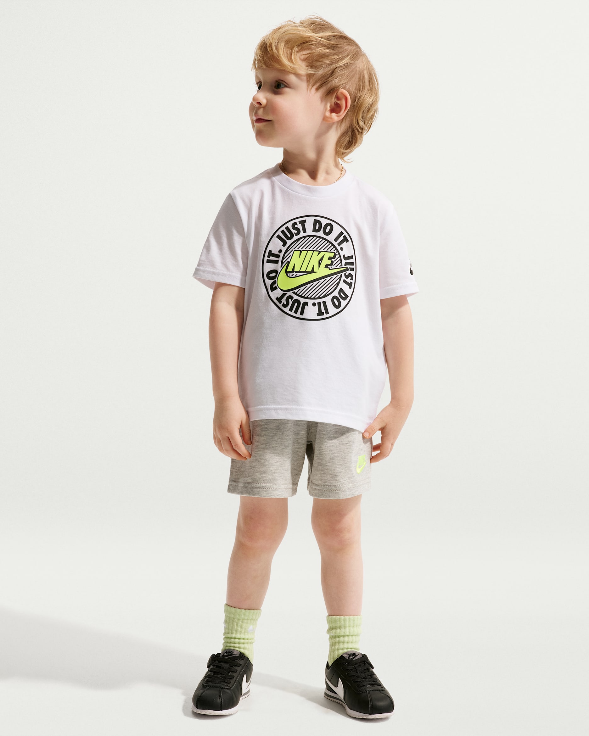 나이키 스포츠웨어 베이비 투피스 프렌치 테리 쇼츠 세트 - 그레이 헤더