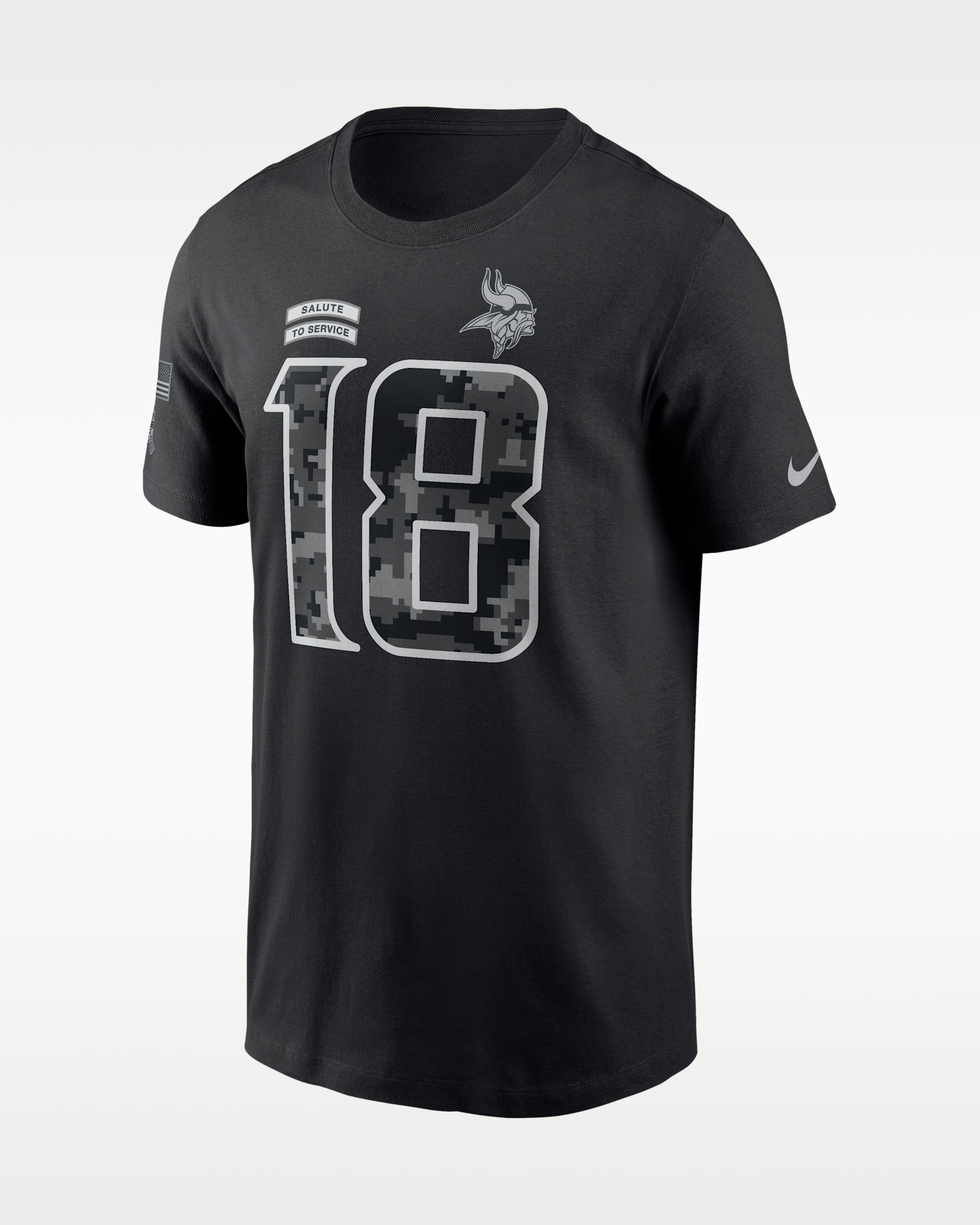 Justin Jefferson Minnesota Vikings Salute to Service Men's Nike NFL T-Shirt - Black