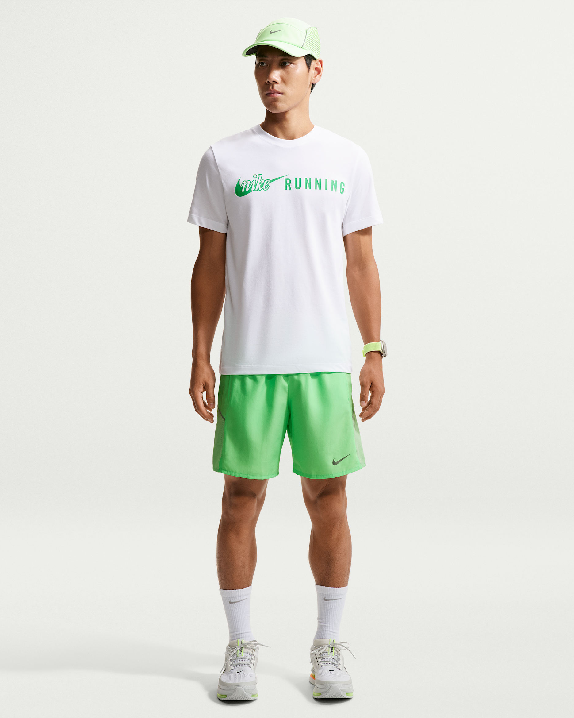 Nike Miler Men's Dri-FIT 18cm (approx.) Brief-Lined Running Shorts - Illusion Green/Cucumber Calm