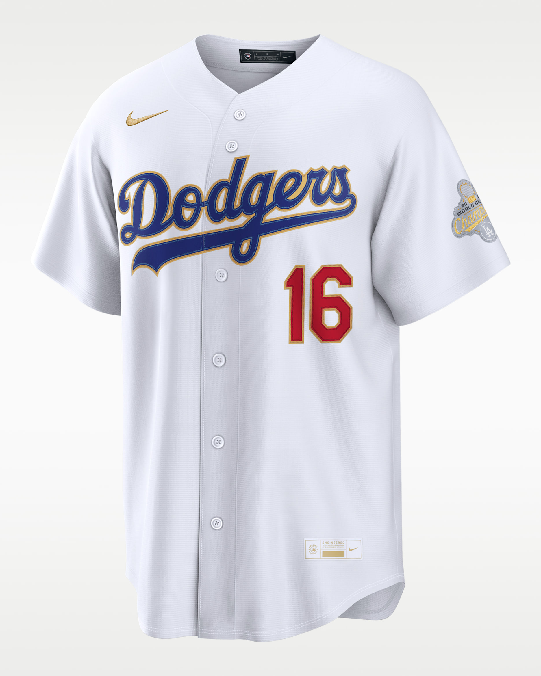 Will Smith Los Angeles Dodgers 2025 World Series Champion Gold Series Men's Nike MLB Stadium Jersey - White