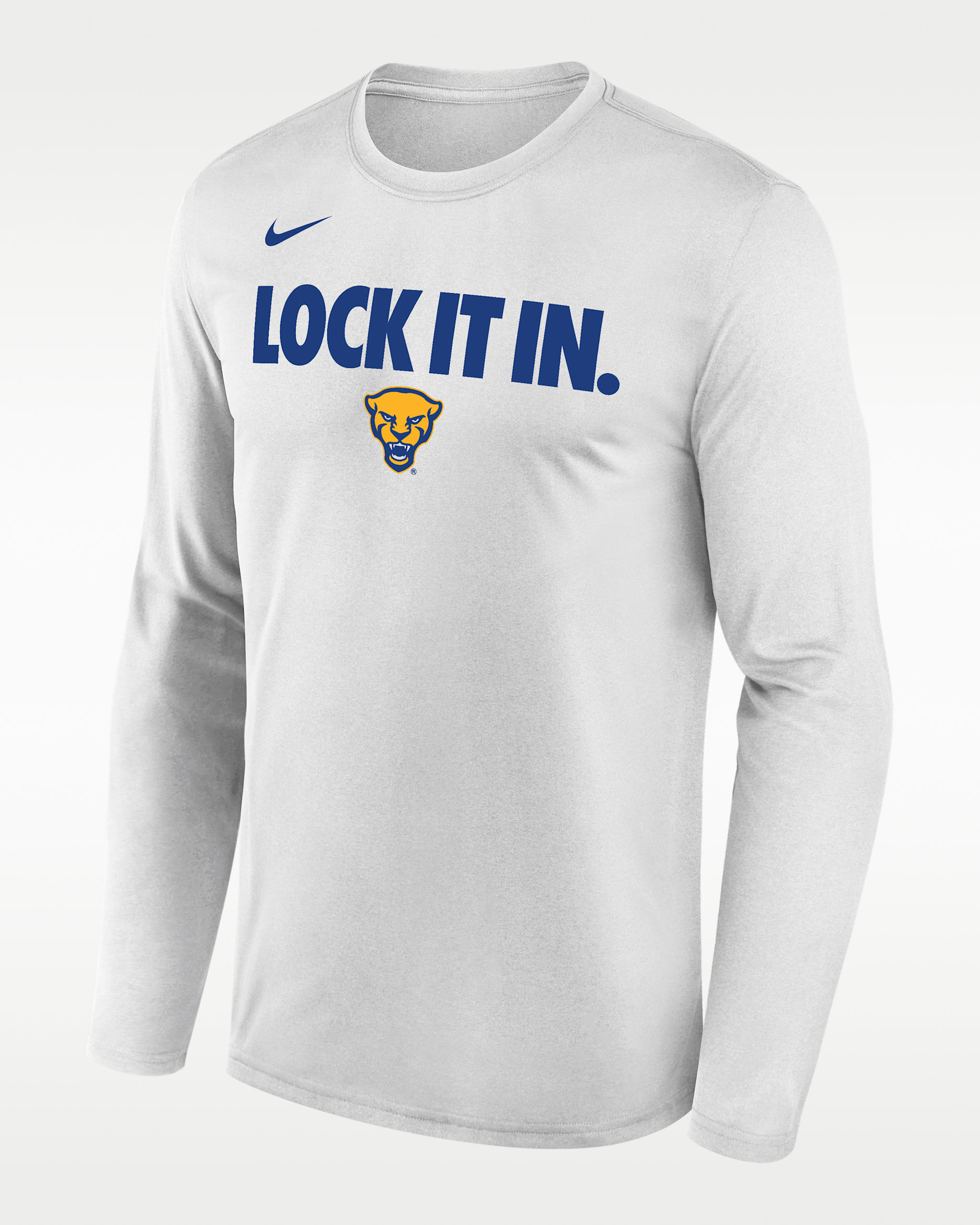 Pitt 2026 On-Court Bench Men's Nike Dri-FIT College Long-Sleeve T-Shirt - White