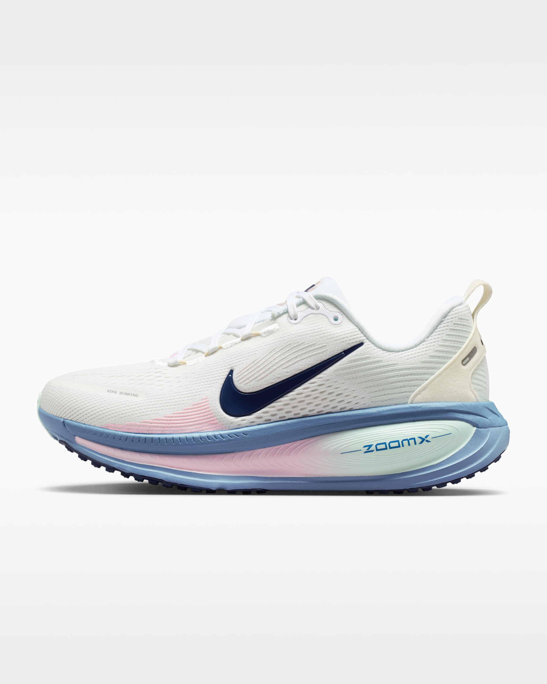 Chaussure de running sur route Nike Vomero 18 pour femme - Blanc/Work Blue/Barely Green/Midnight Navy