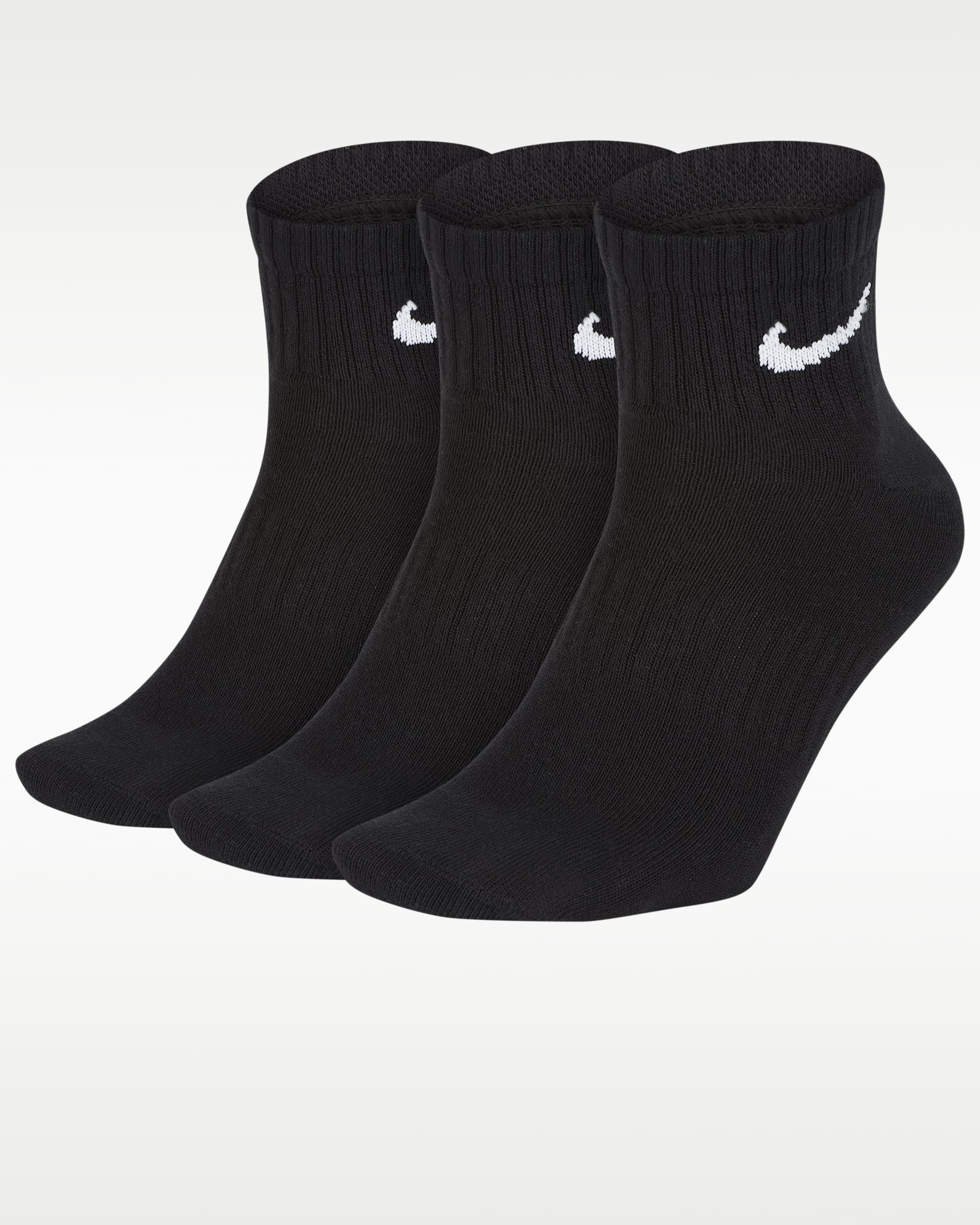 Nike Everyday Lightweight Training Ankle Socks (3 Pairs) - Black/White