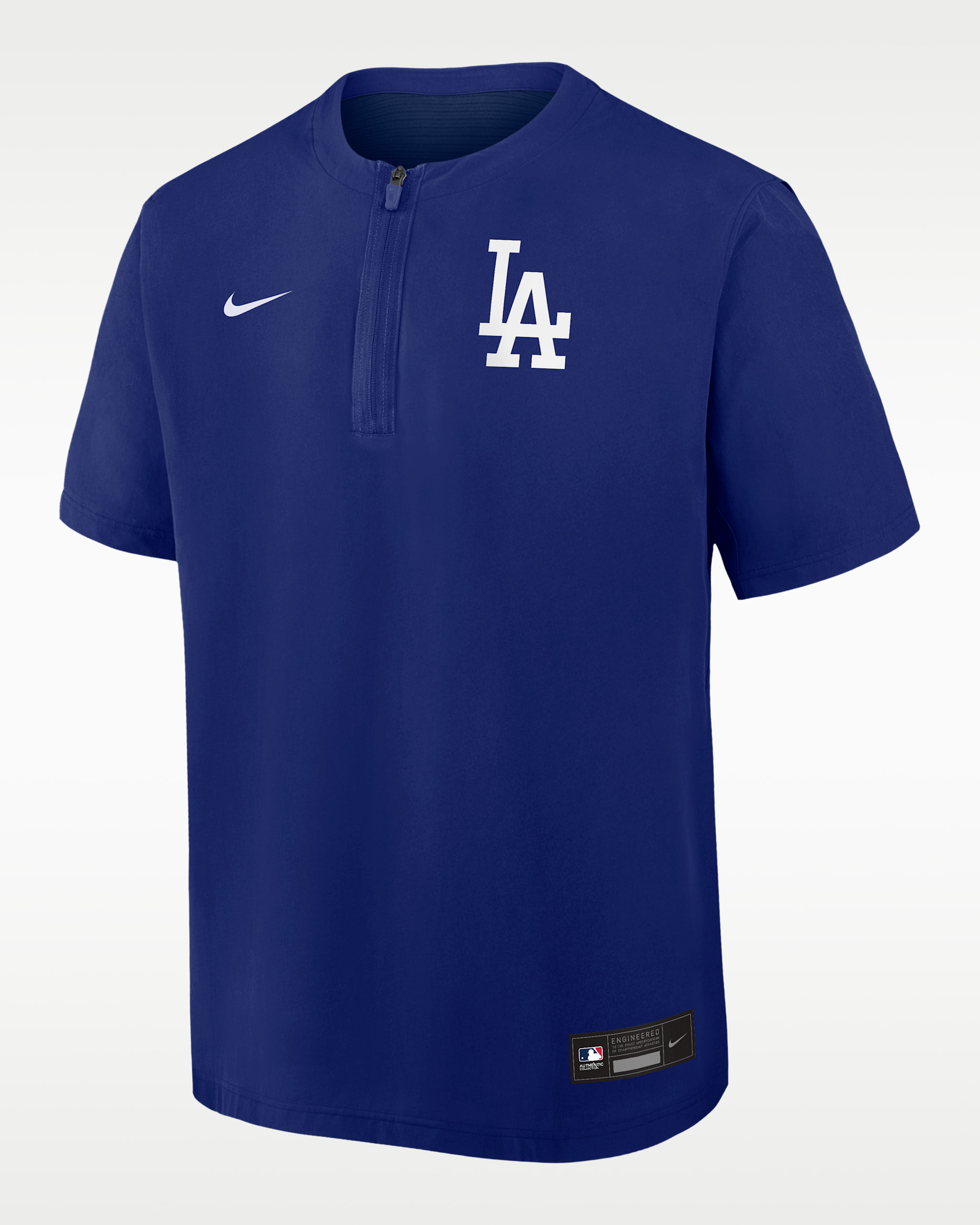 Los Angeles Dodgers Authentic Collection Men's Nike Dri-FIT MLB 1/4-Zip Short-Sleeve Windshirt - Royal