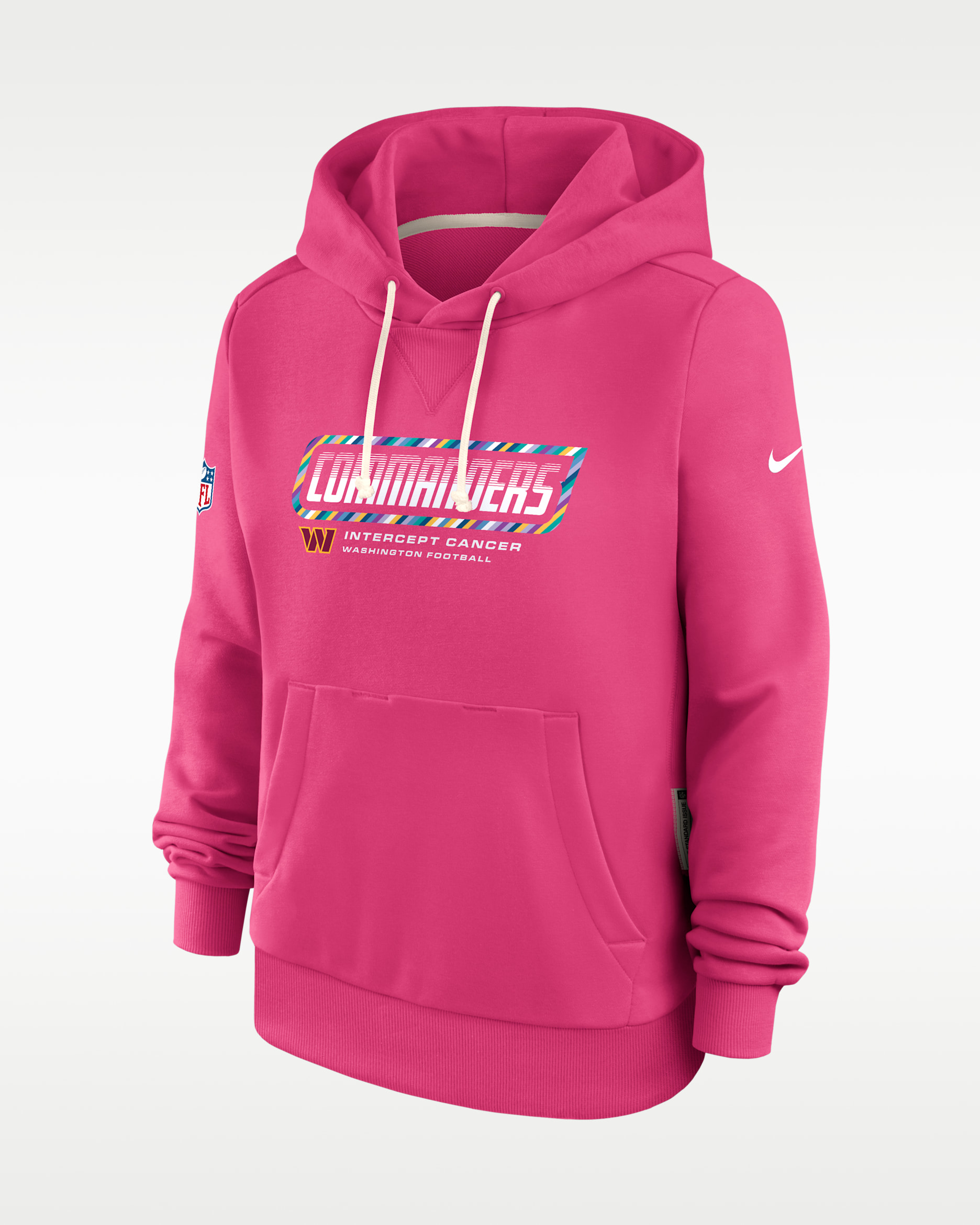 Washington Commanders Crucial Catch Standard Issue Women's Nike Dri-FIT NFL Pullover Hoodie - Pink