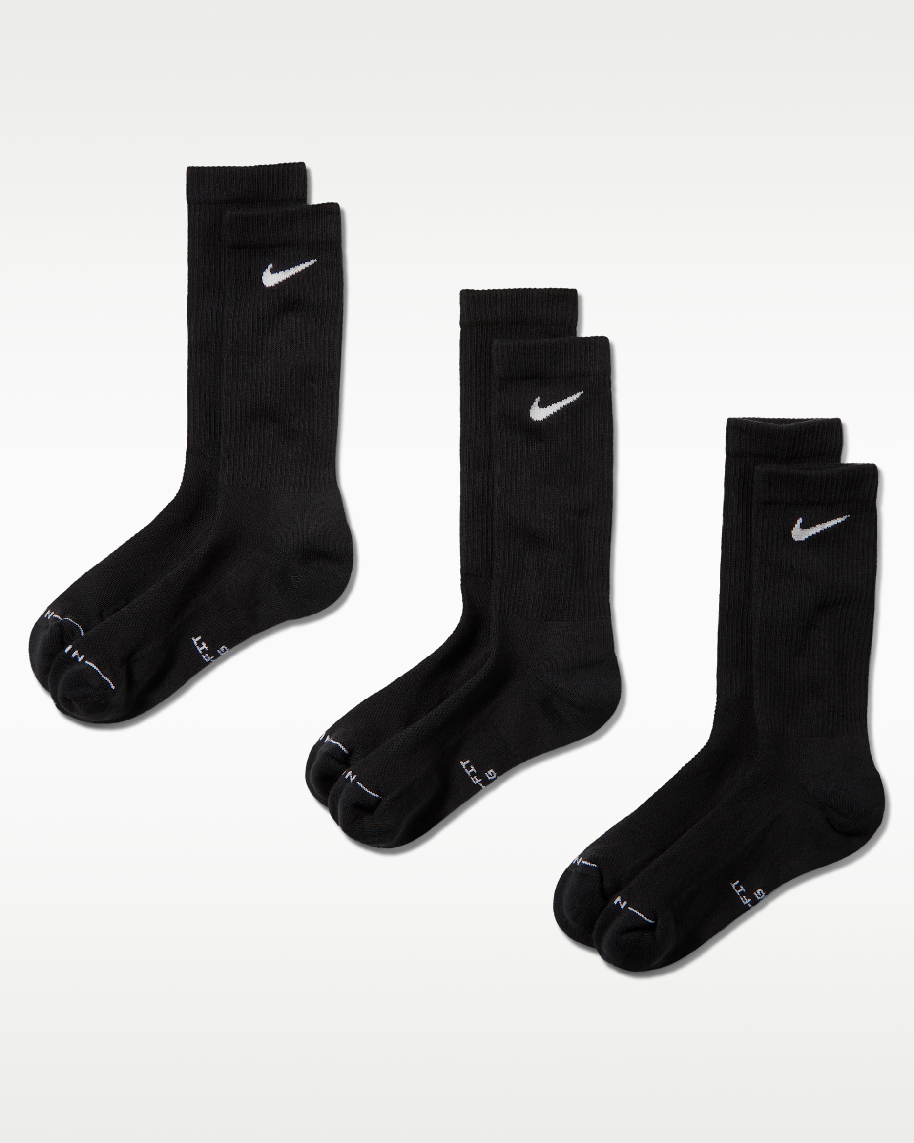 Nike Everyday Elevated magasszárú zokni (3 pár) - Fekete