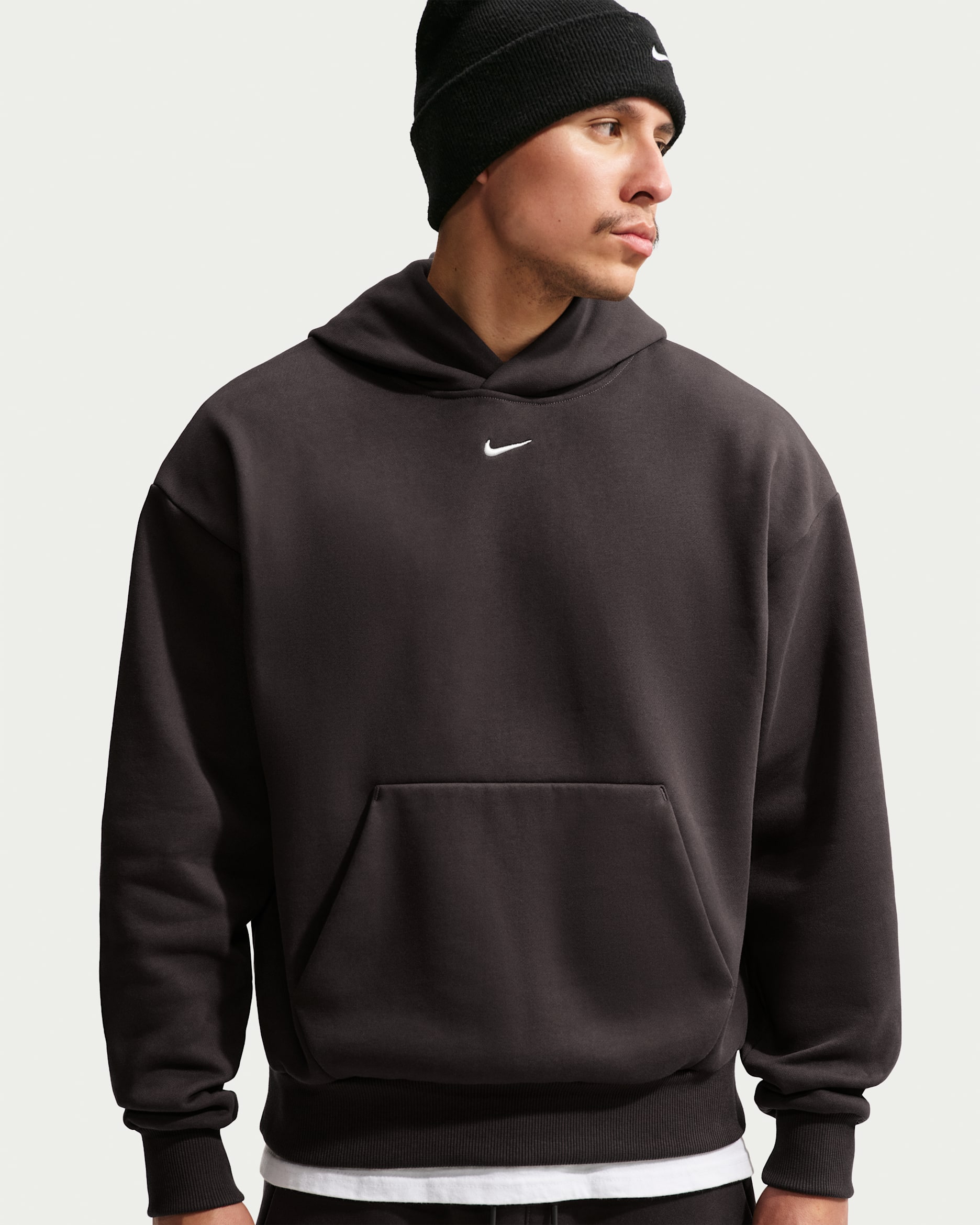 Sudadera con gorro sin cierre para hombre Nike Solo Fleece - Marrón terciopelo/Vela