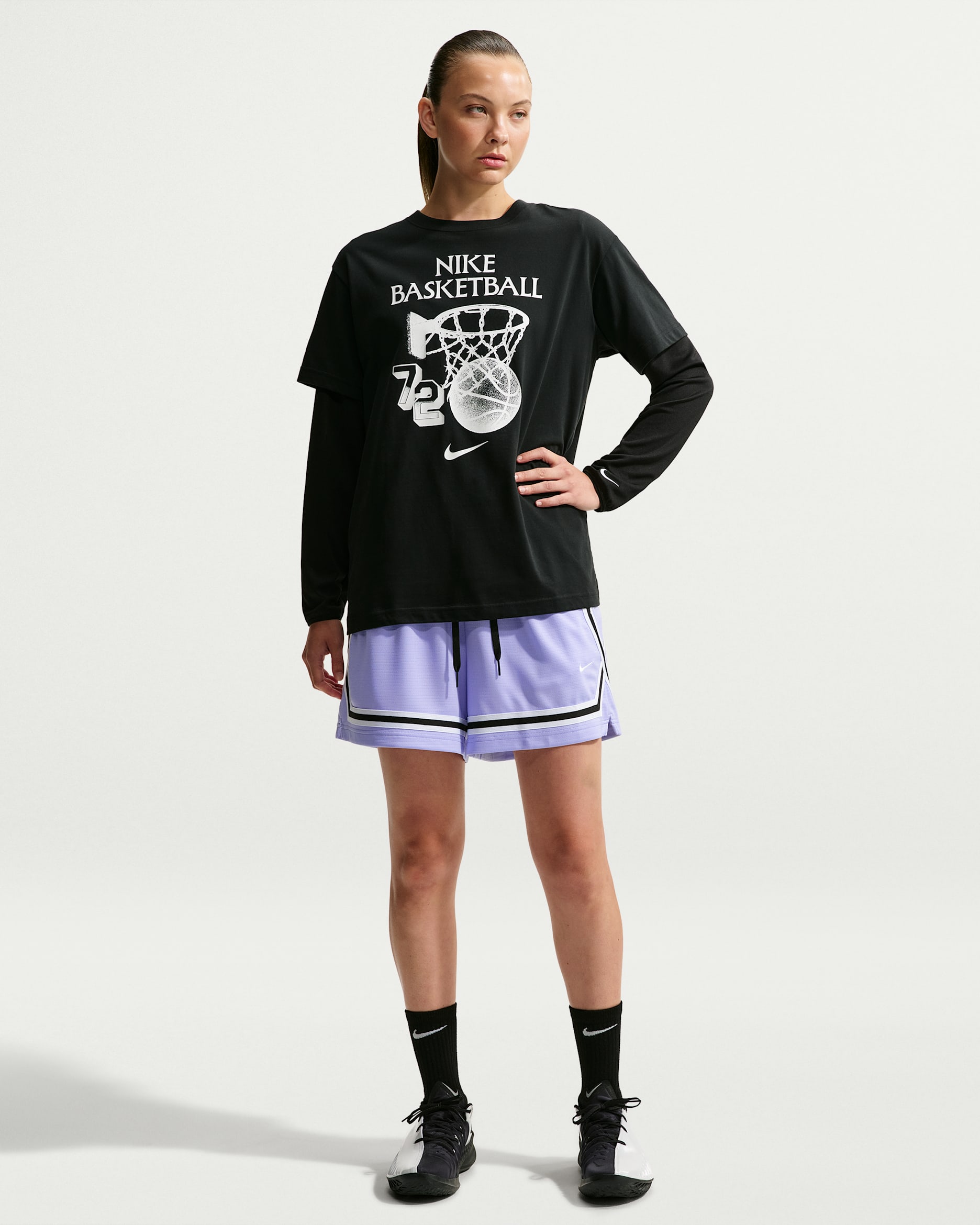 Nike Crossover Women's Dri-FIT 12.5cm (approx.) Basketball Shorts - Purple Pulse/Black/White