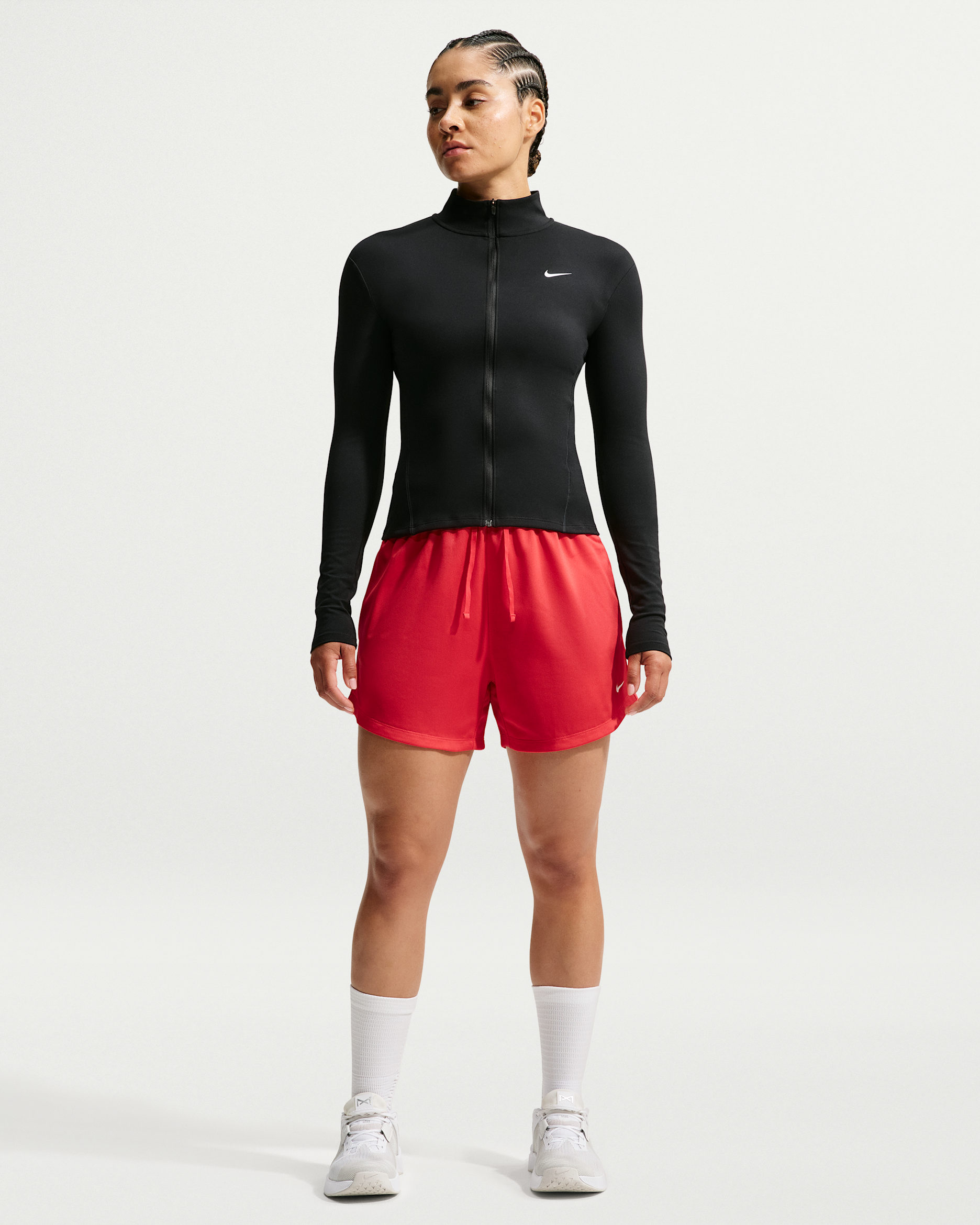 Nike Attack Women's Dri-FIT Mid-Rise 4" Shorts - Light Crimson/Light Crimson/White